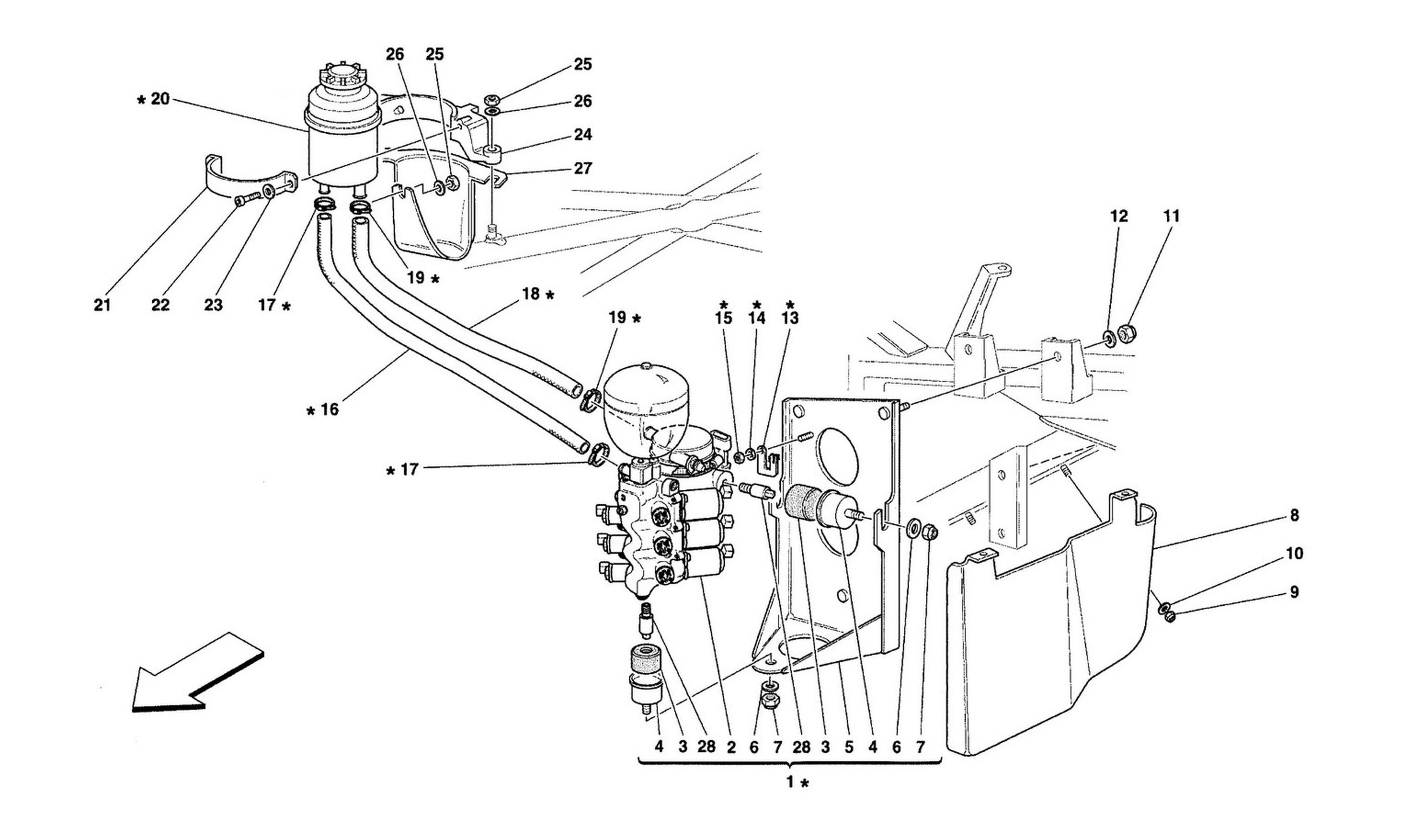 Schematic: Power Unit And Tank -Valid For 355 F1 Cars-