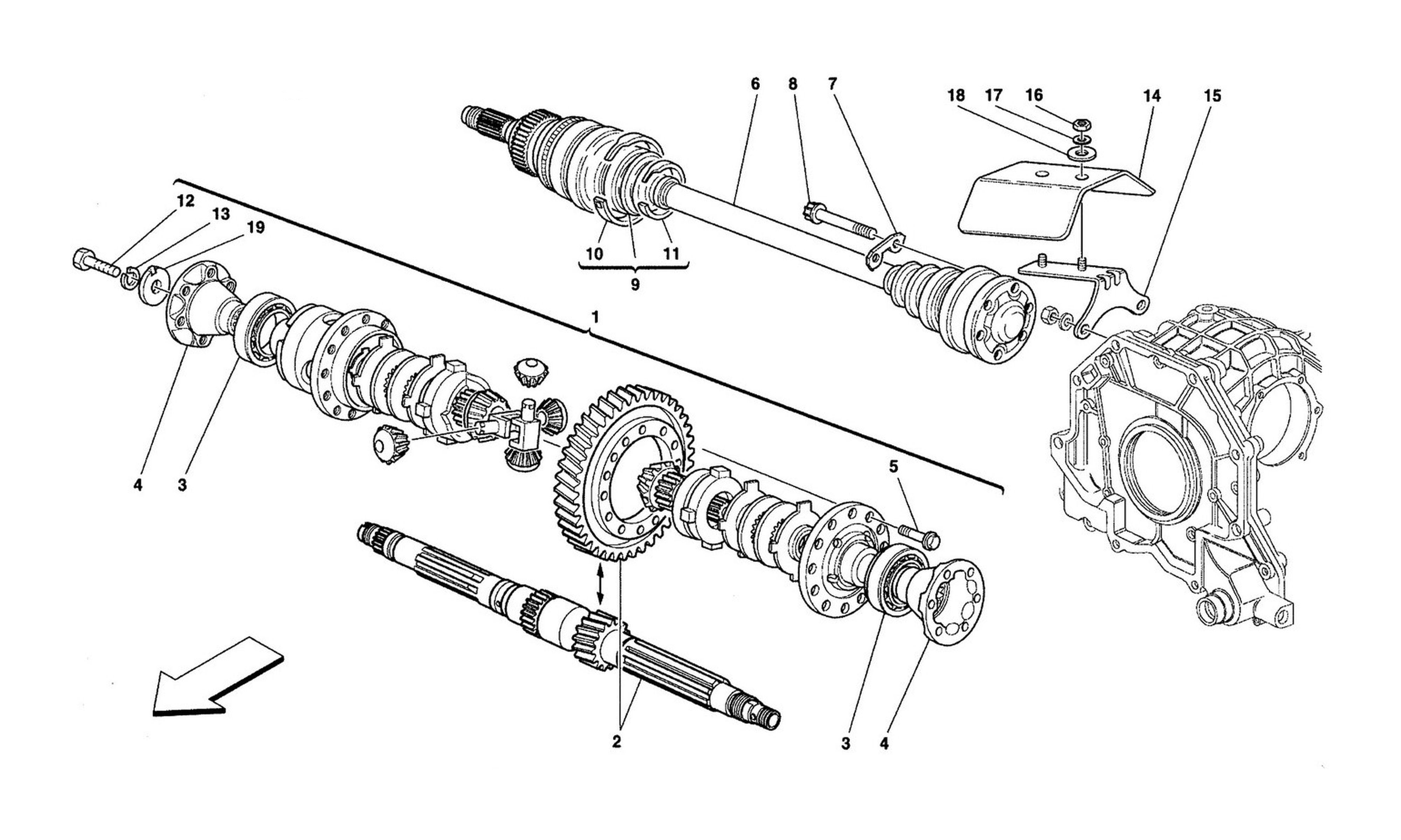 Schematic: Differential And Axle Shafts