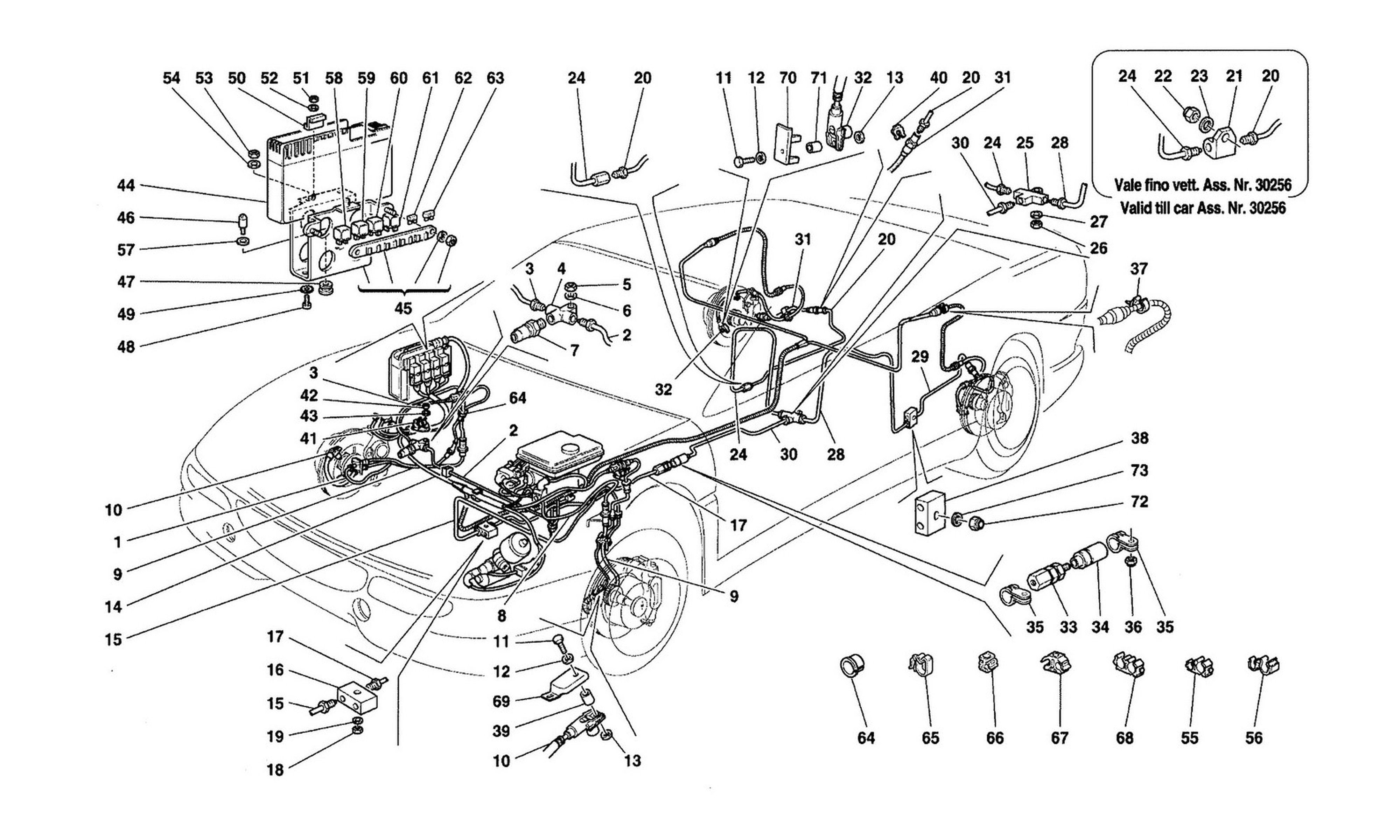 Schematic: Abs Teves Brake System -Not For Abs Bosch E 355 F1 Cars-