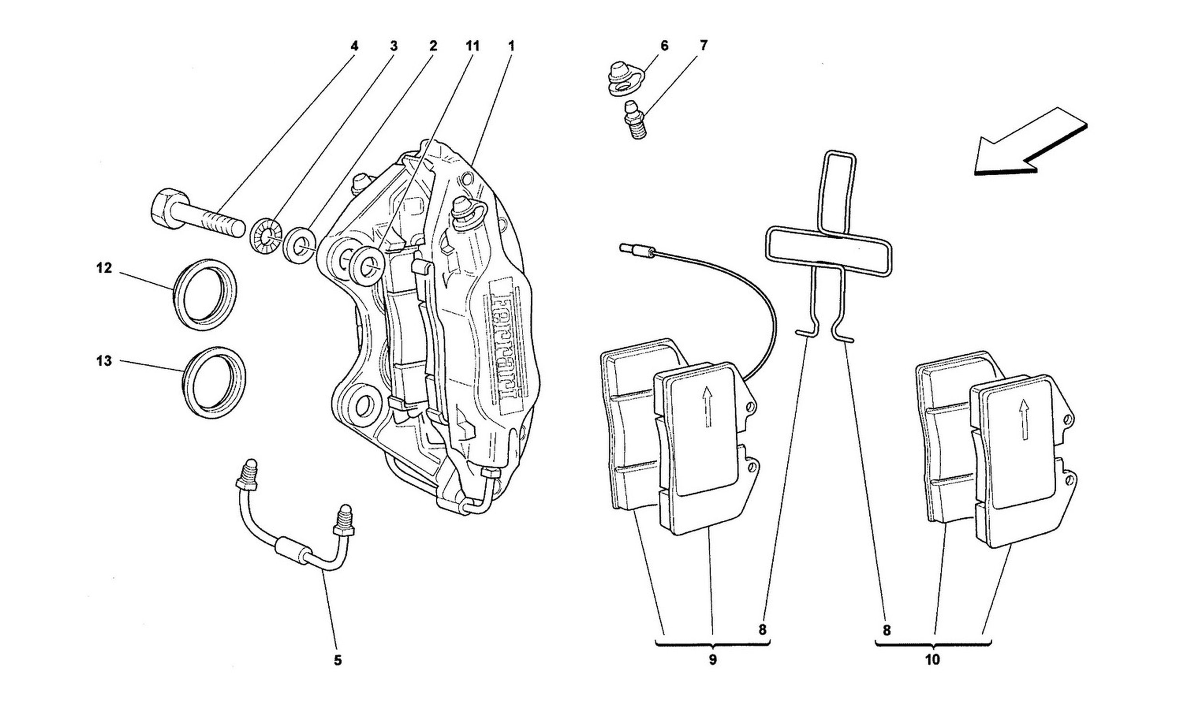 Schematic: Calipers For Front And Rear Brakes