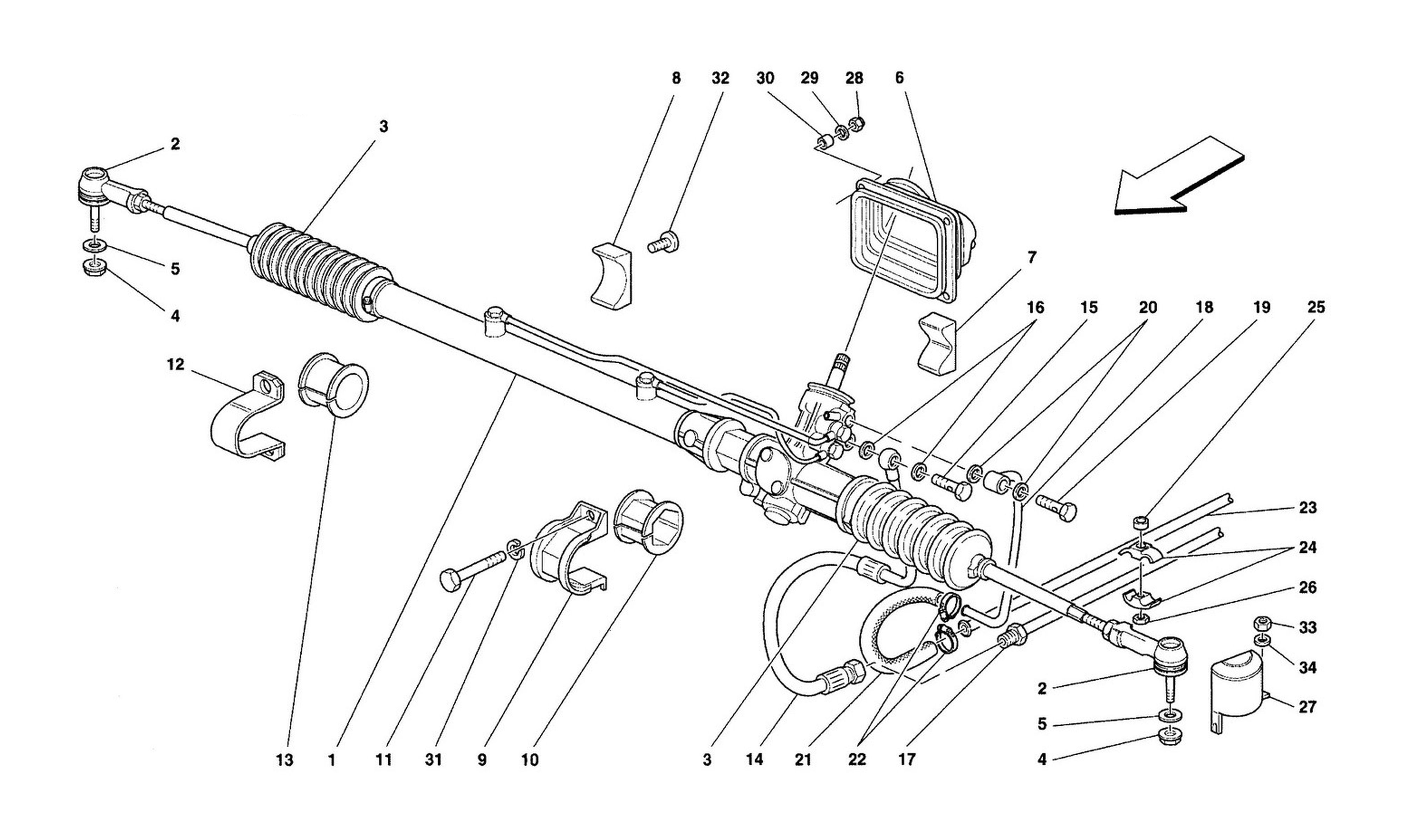 Schematic: Hydraulic Steering Box And Linkage