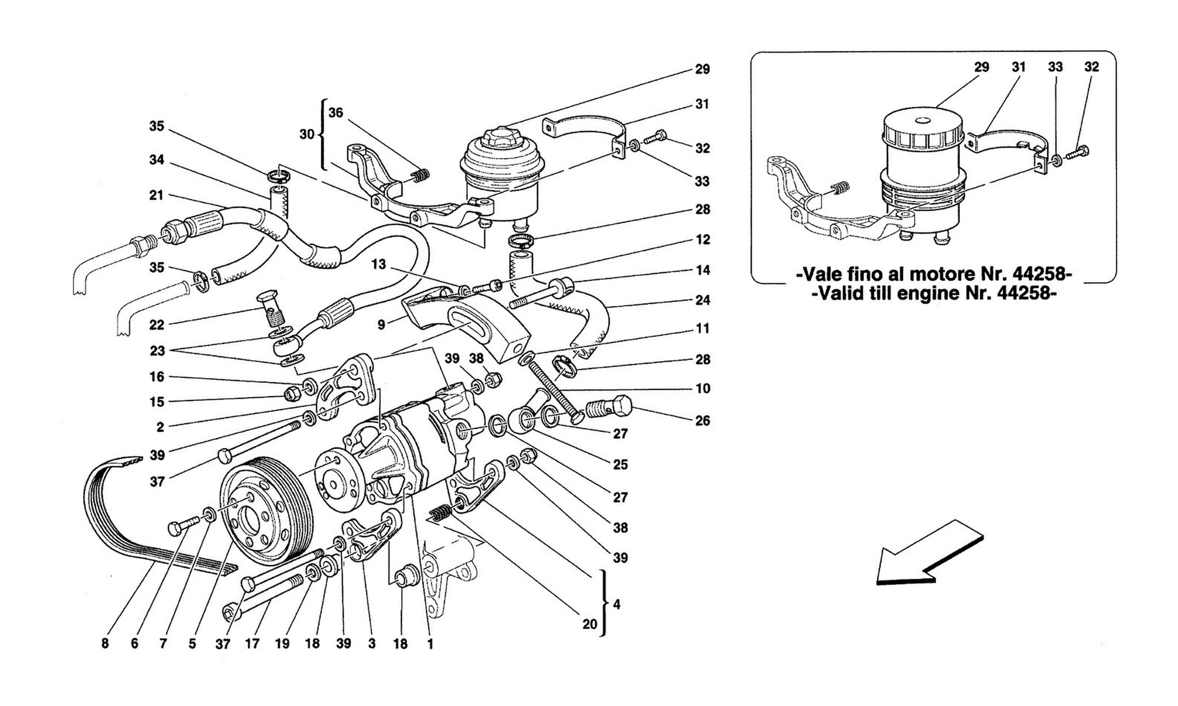 Schematic: Hydraulic Steering Pump And Tank