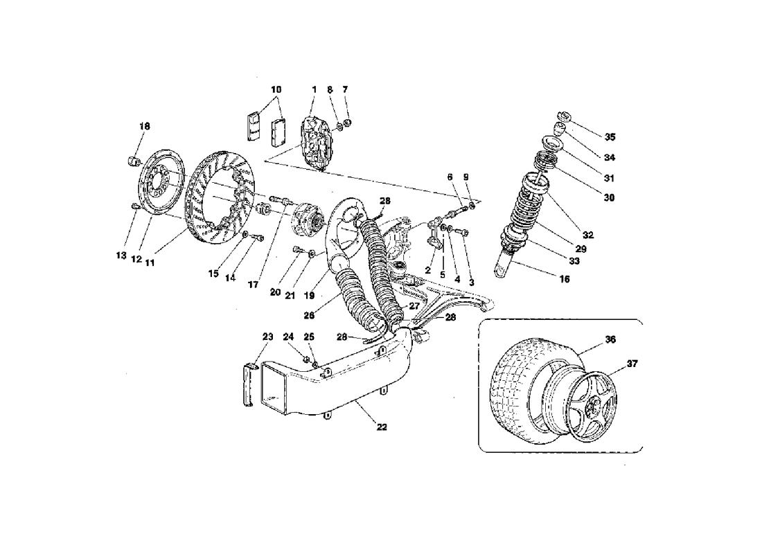 Schematic: Brakes - Shock Absorbers - Front Air Intake - Wheels