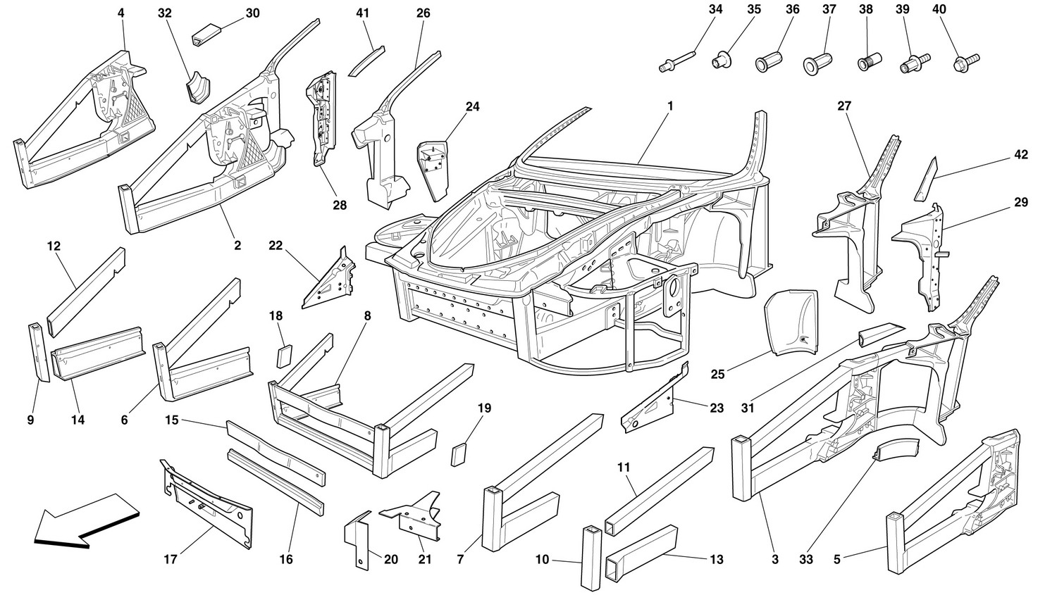 Schematic: Frame - Front Elements Structures And Plates