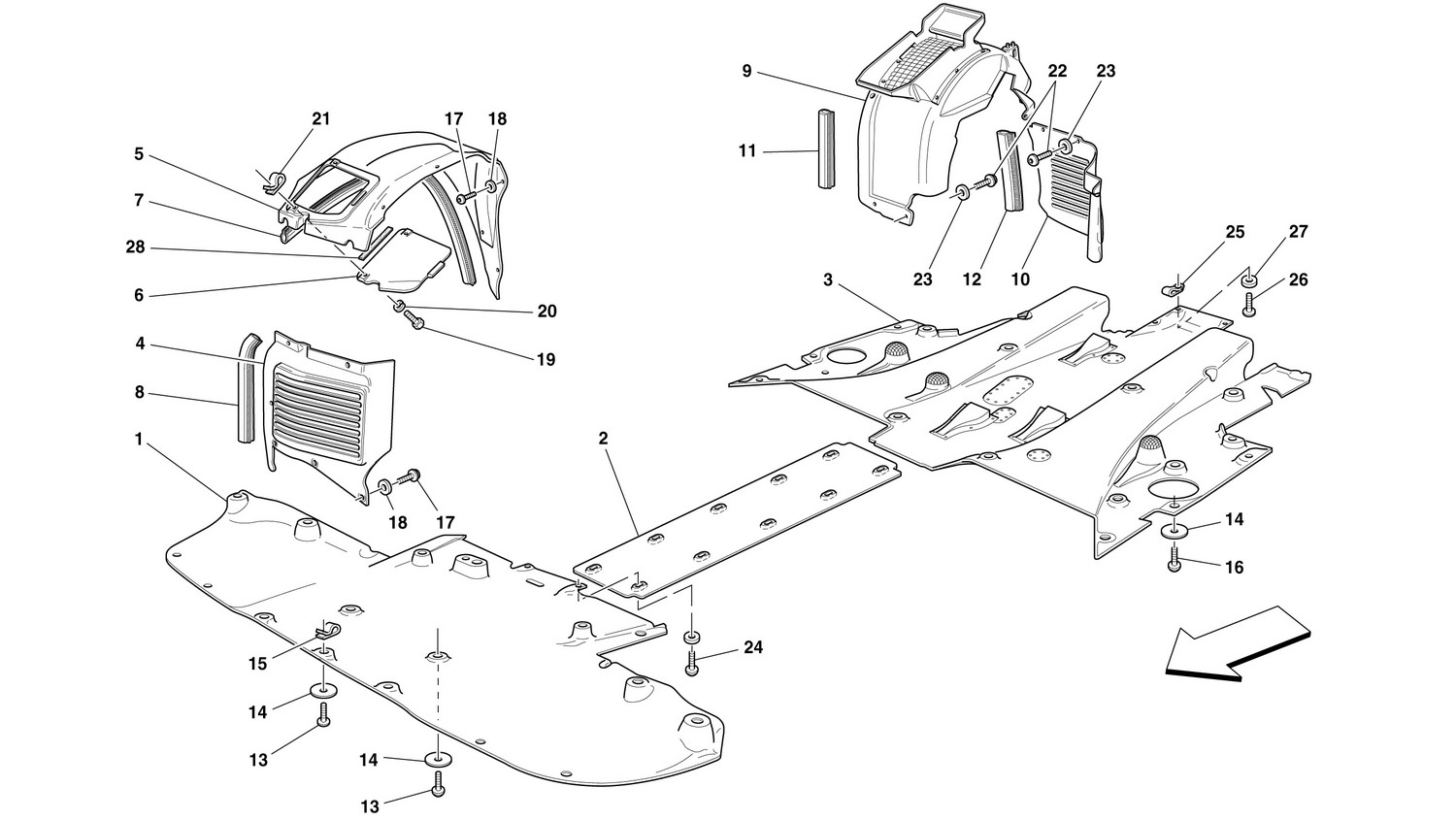 Schematic: Flat Floor Pan And Wheelhouse