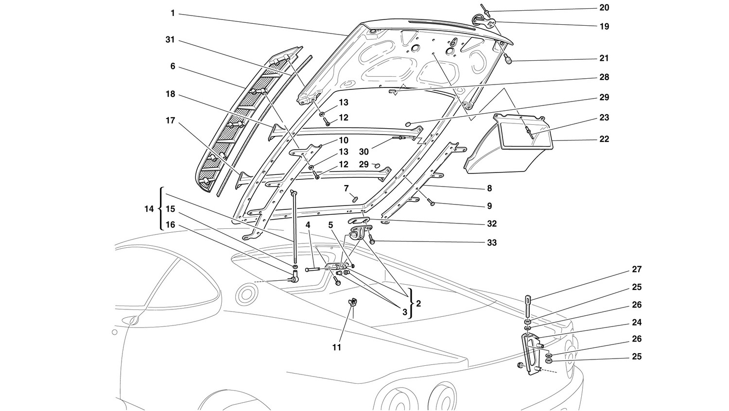 Schematic: Engine Bonnet