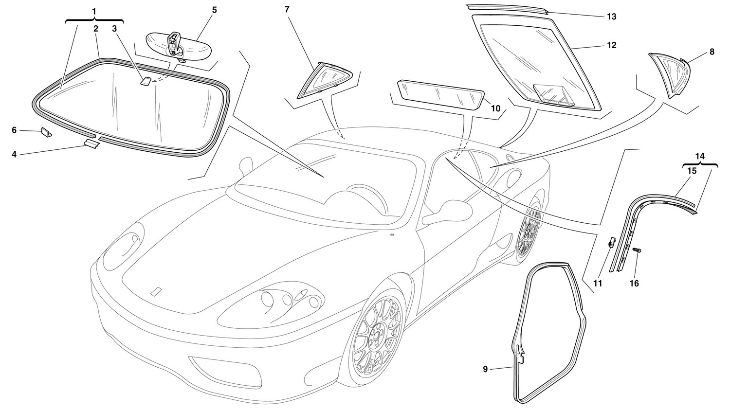 Schematic: Glasses And Gaskets