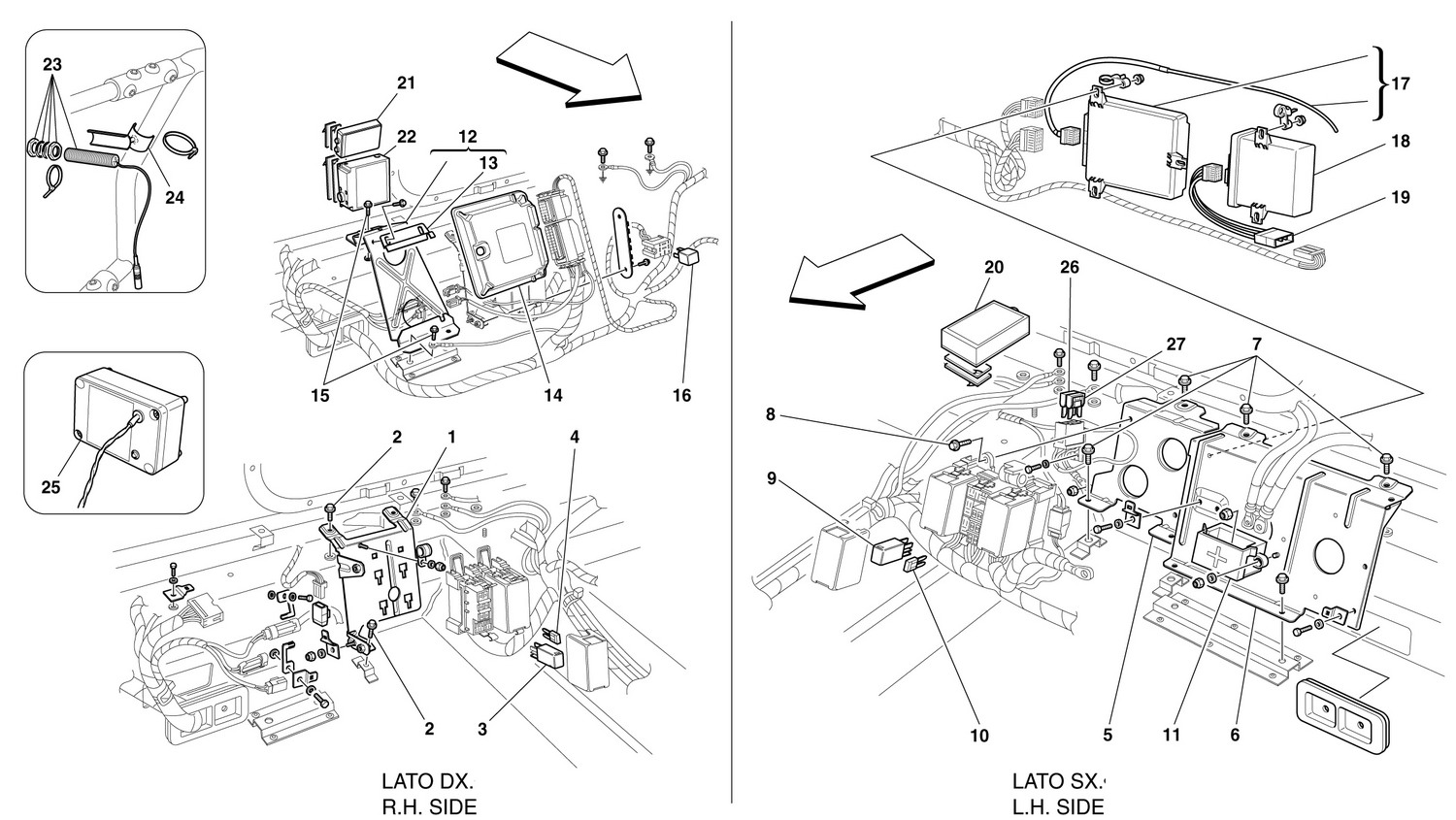 Schematic: Rear Passengers Compartment Control Stations