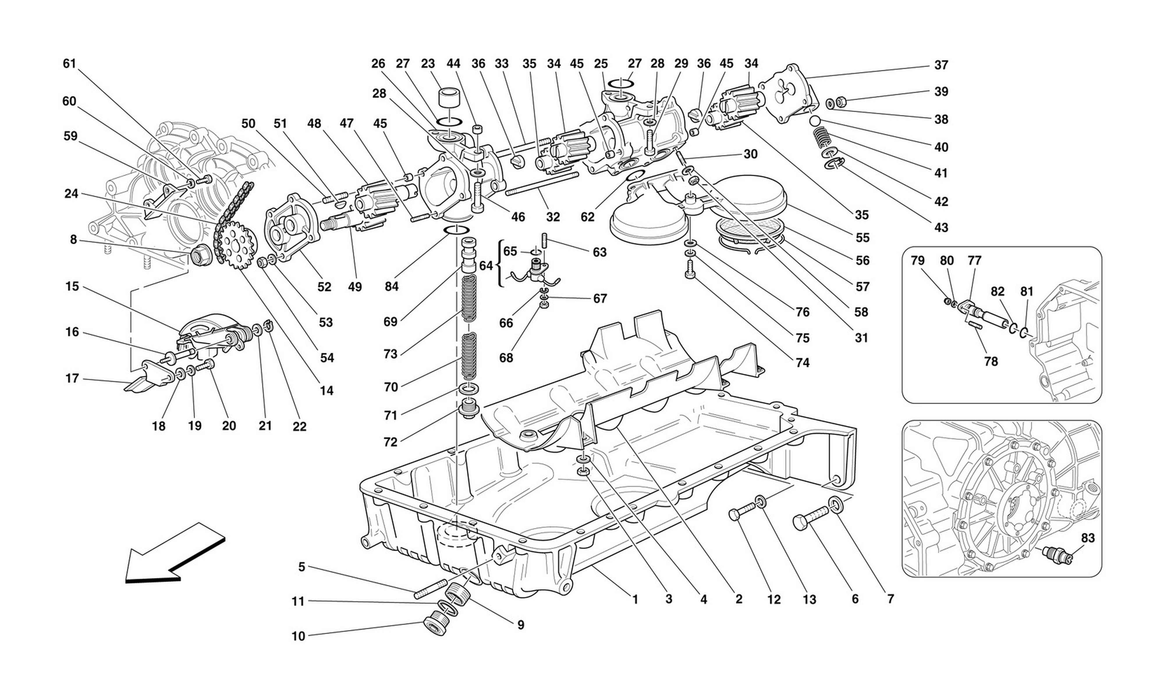 Schematic: Pumps And Oil Sump