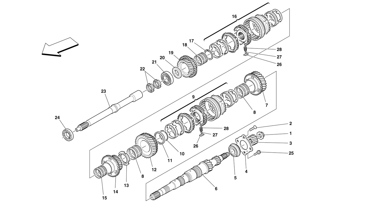 Schematic: Main Shaft Gears