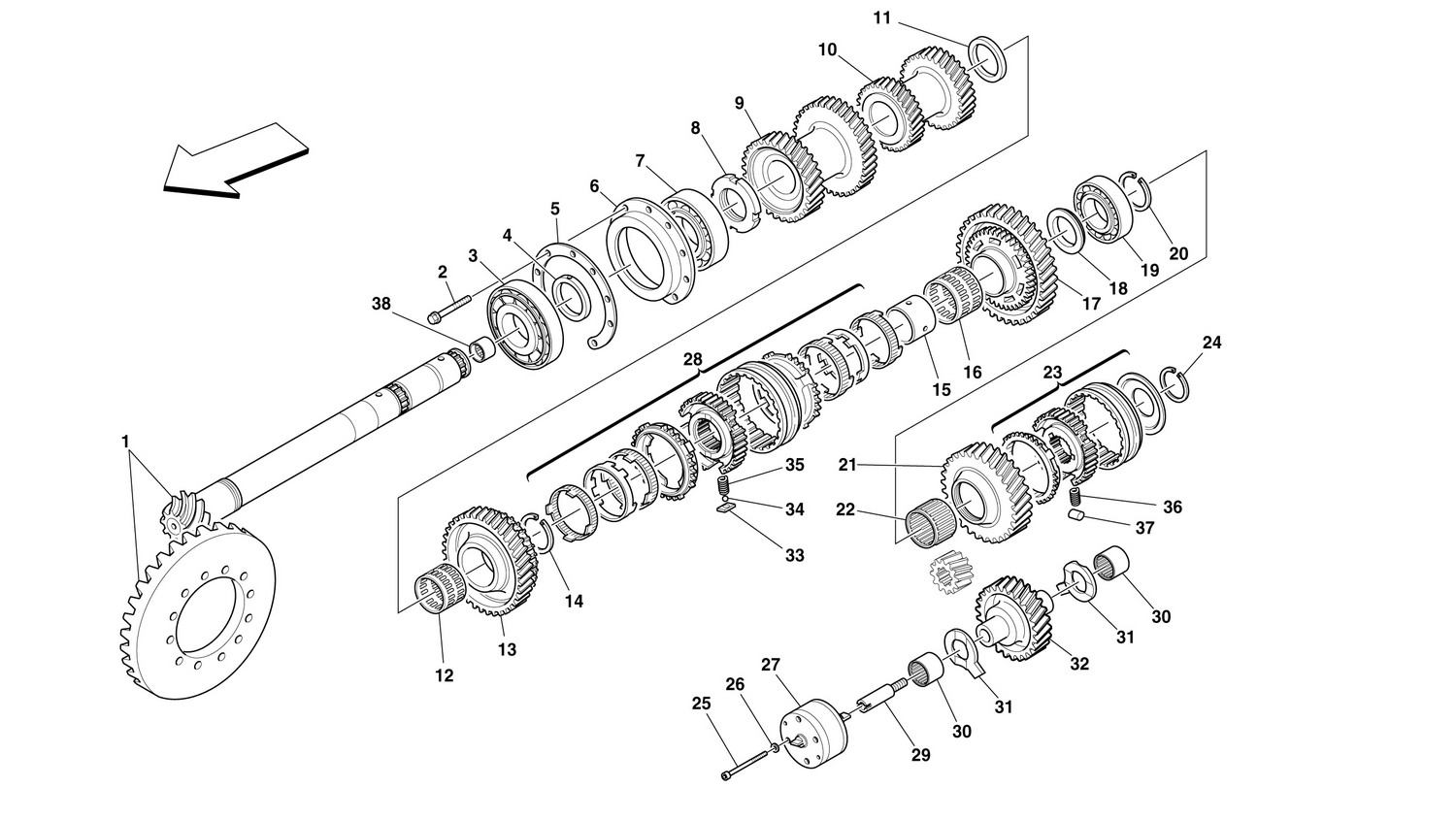 Schematic: Lay Shaft Gears