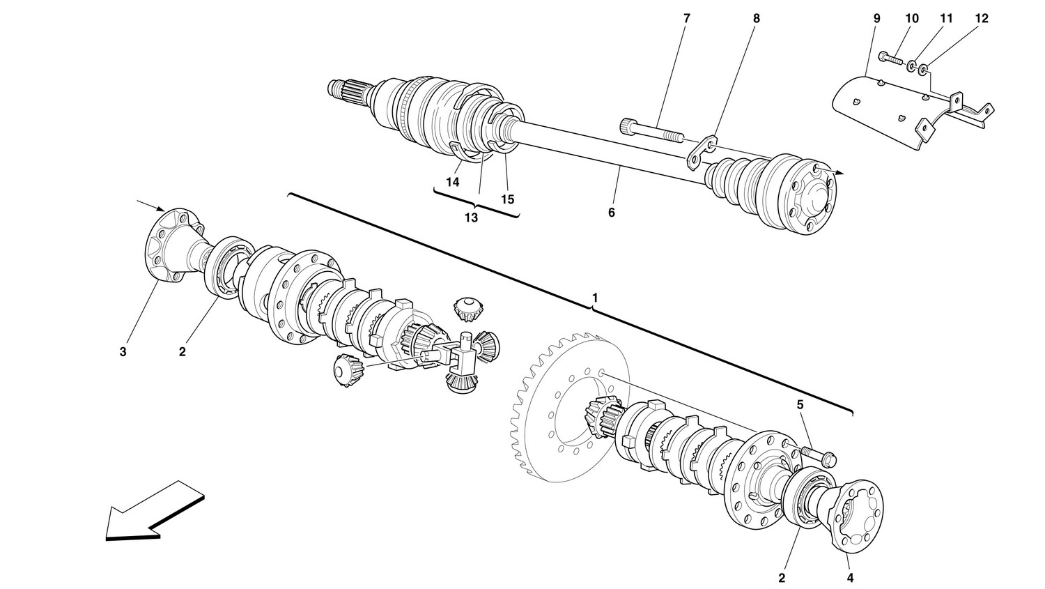 Schematic: Differential And Axle Shafts