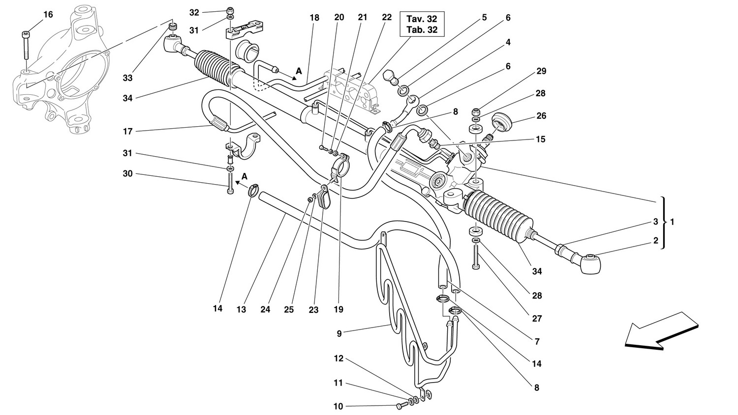 Schematic: Hydraulic Steering Box And Serpentine