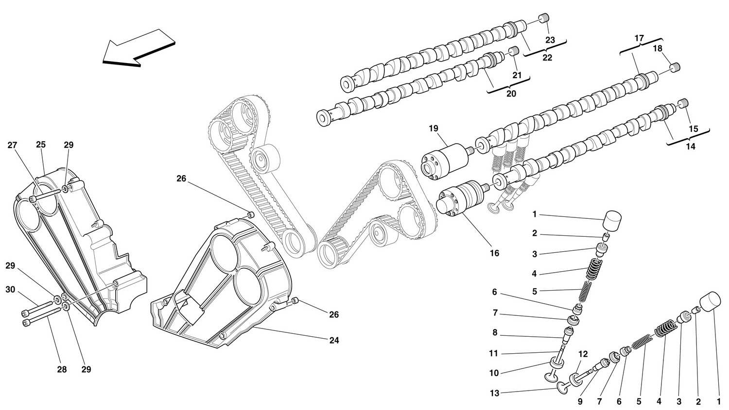 Schematic: Timing - Tappets And Shields