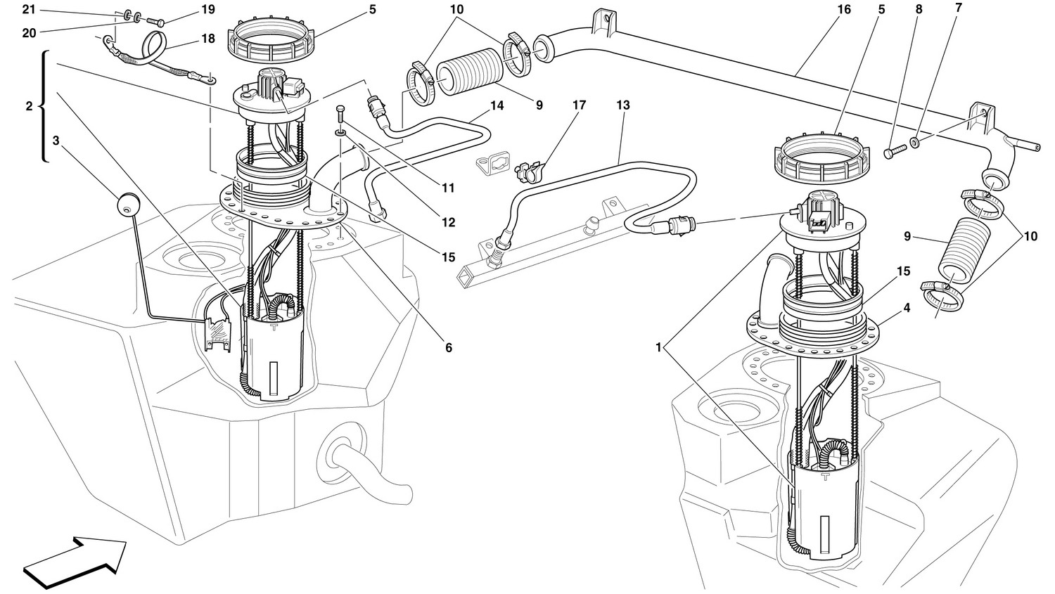 Schematic: Fuel Pumps And Pipes