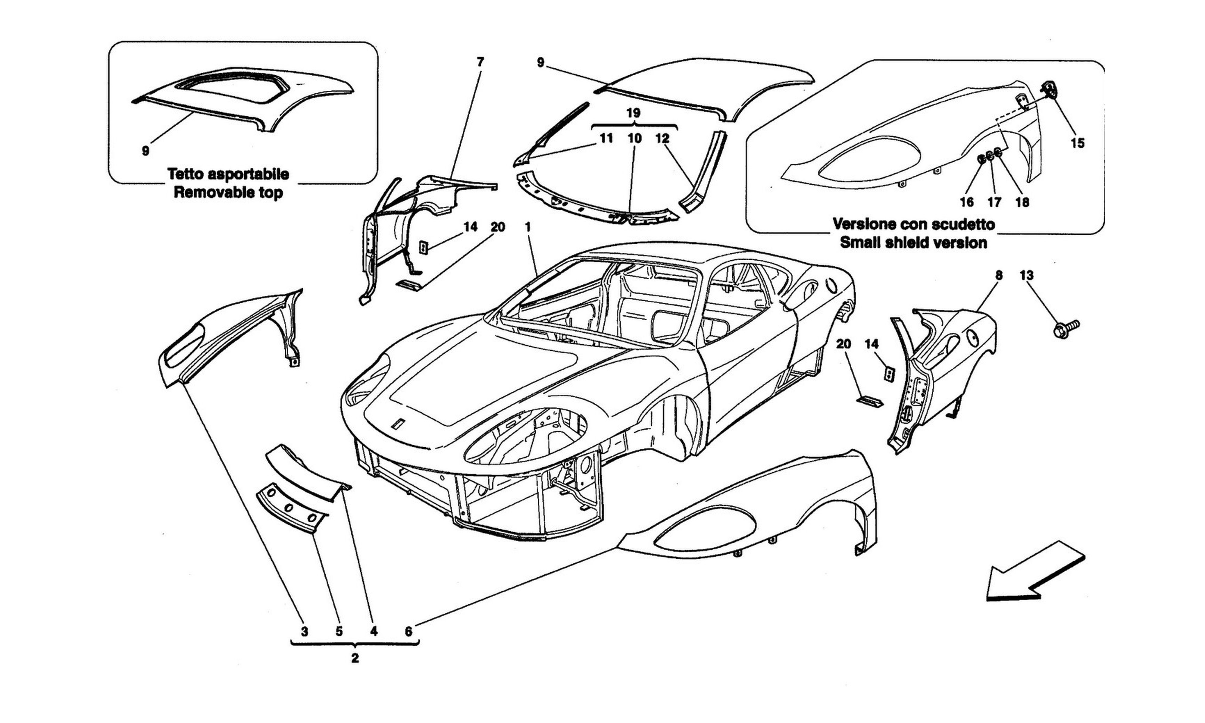 Schematic: Body - Outer Trims