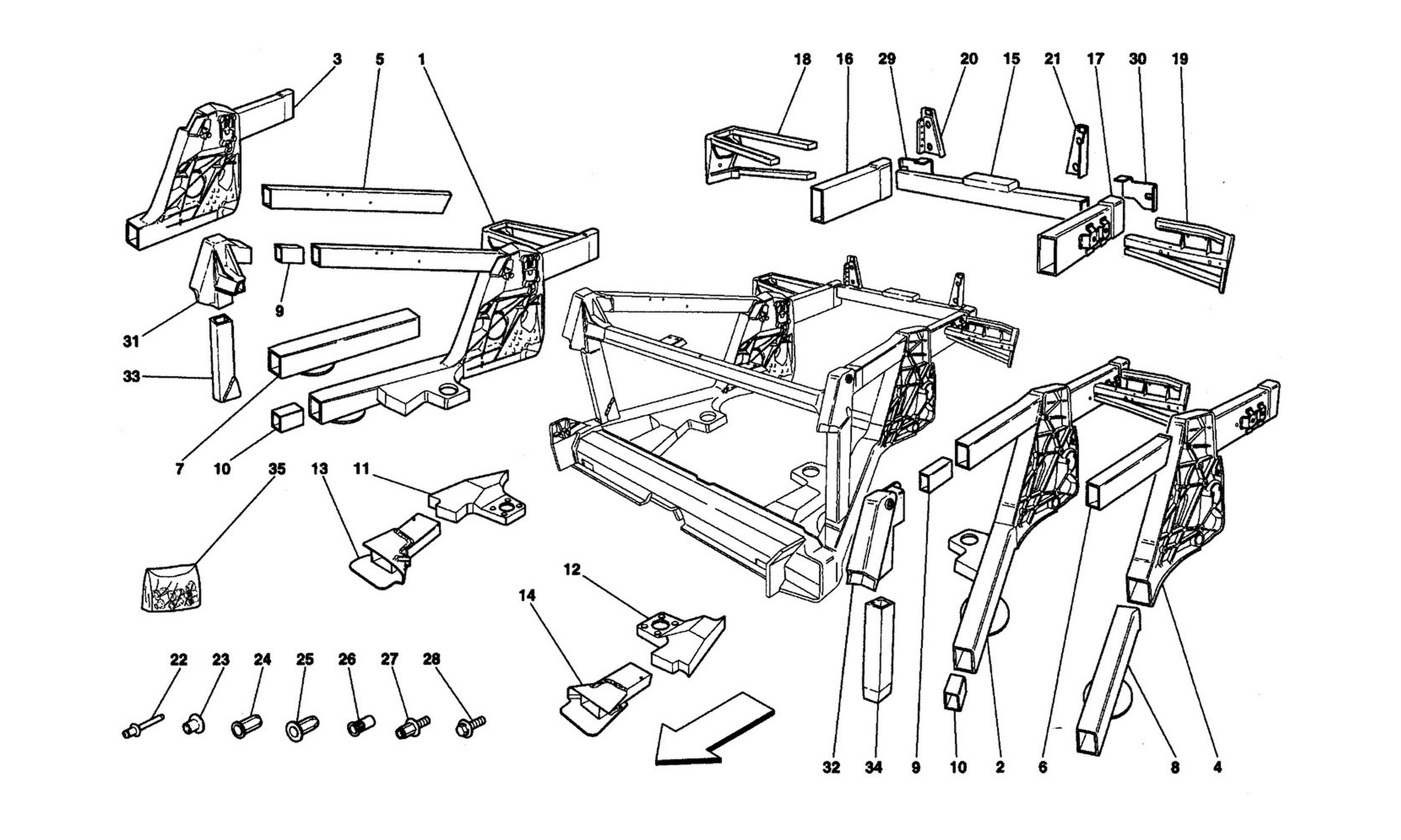 Schematic: Frame - Rear Elements Sub-Groups