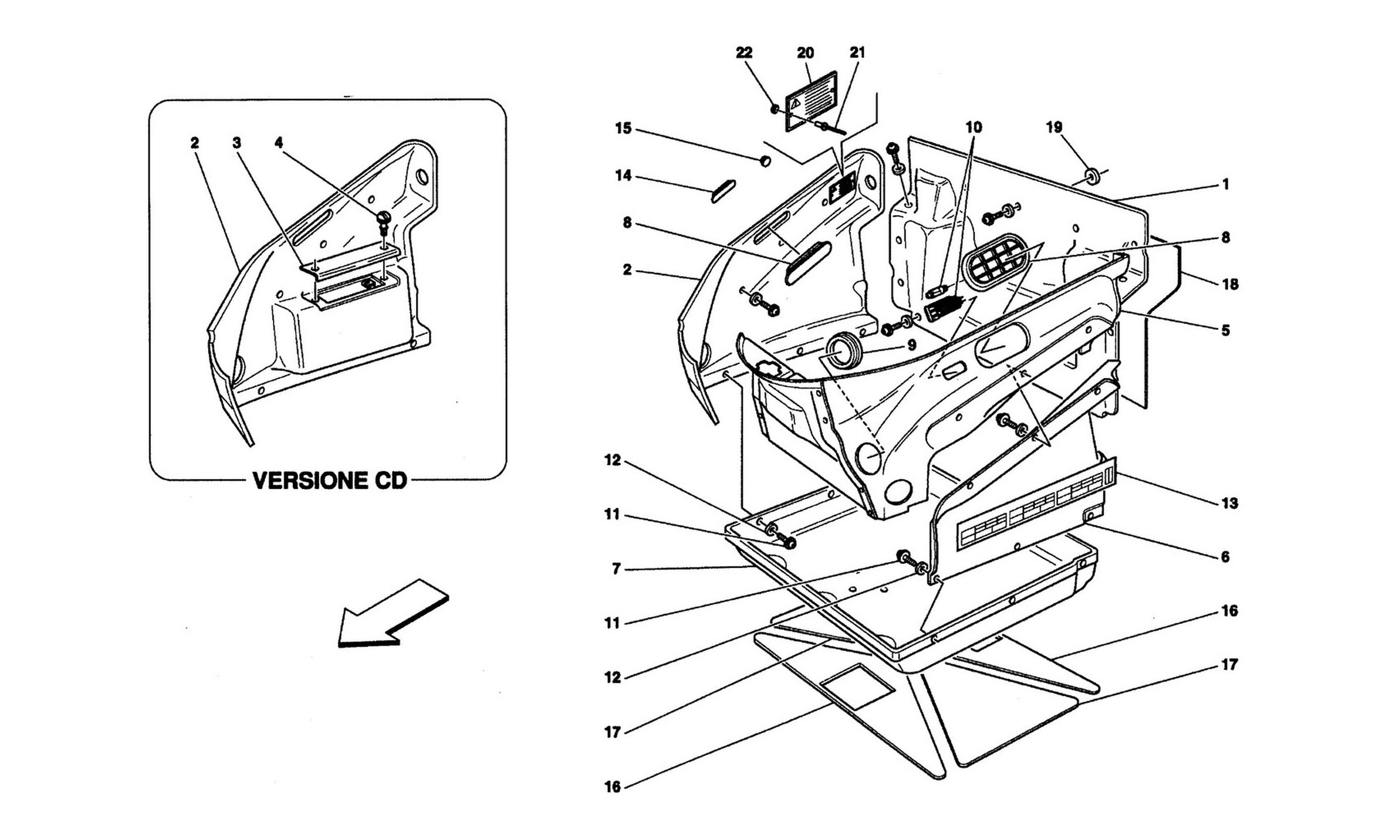 Schematic: Front Compartment Trims