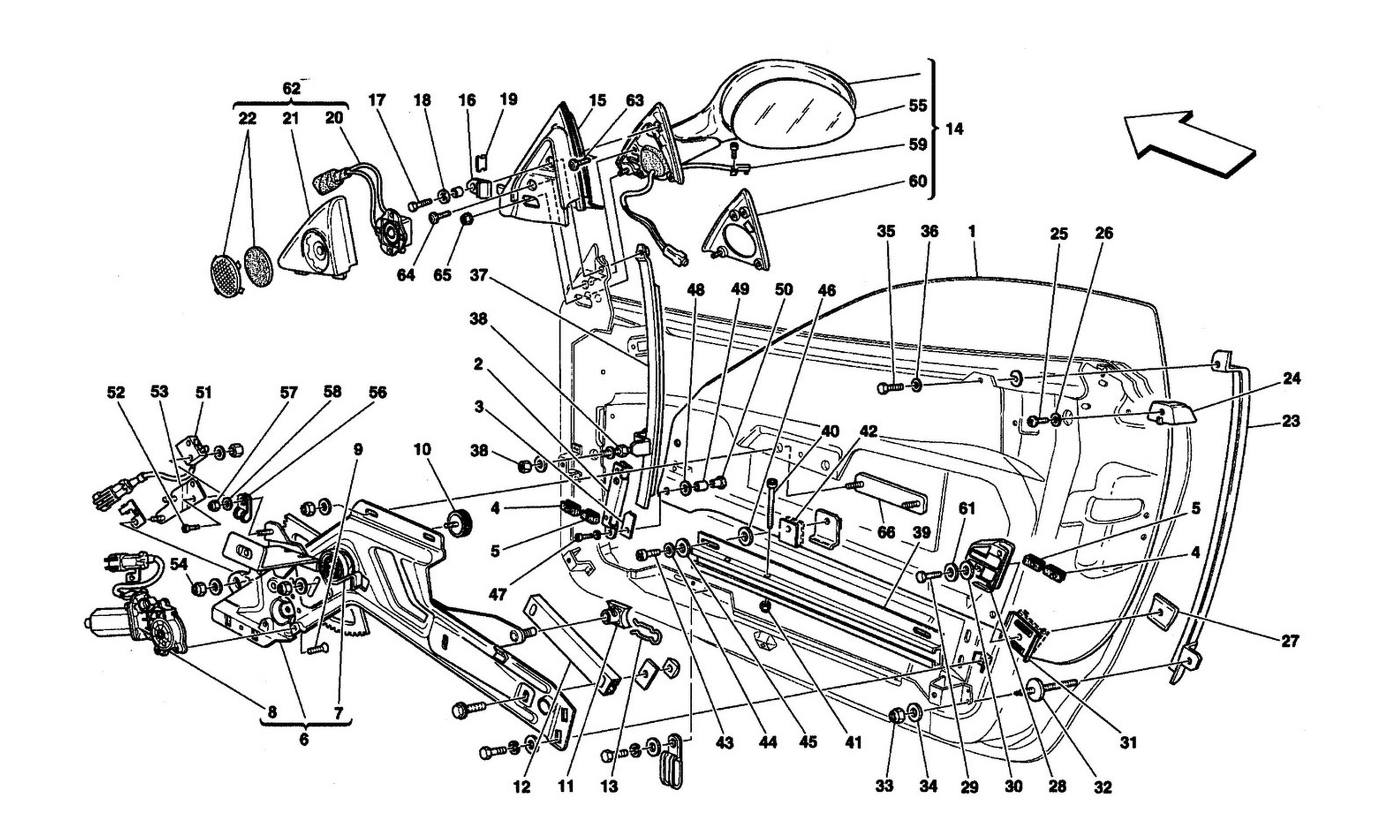 Schematic: Doors - Power Window And Rearview Mirror