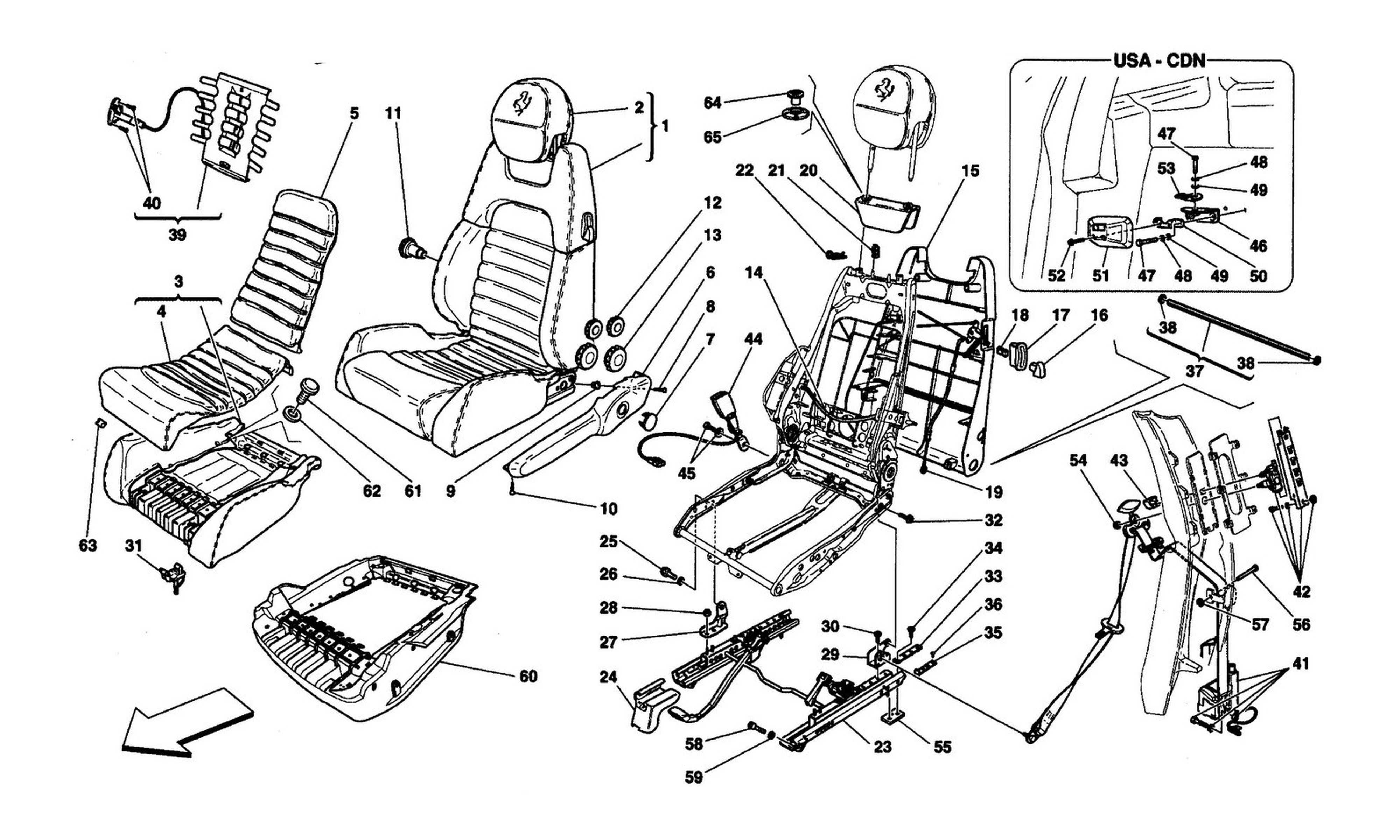 Schematic: Manual Seat - Safety Belts