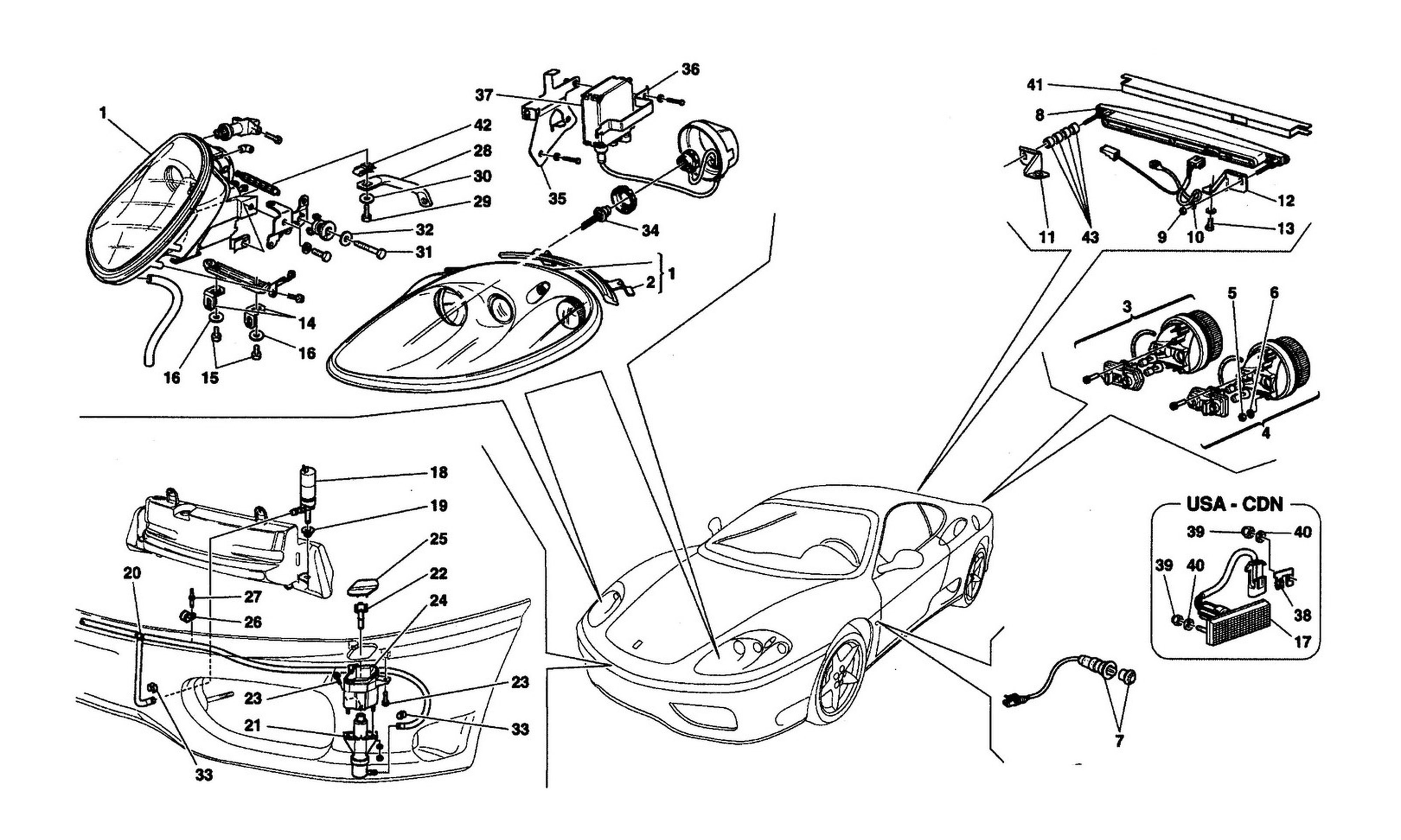 Schematic: Front And Rear Lights