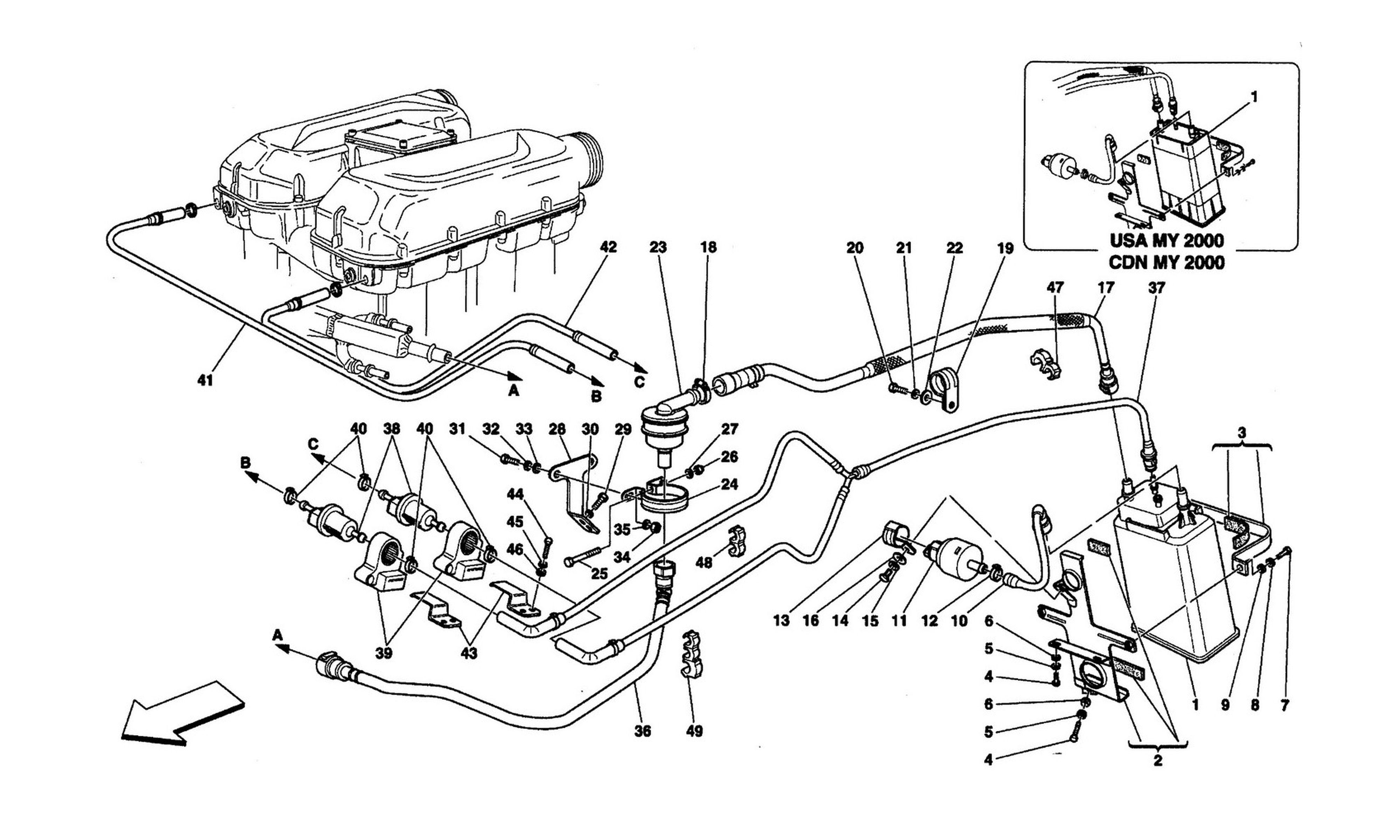 Schematic: Antievaporation Device -Valid For Usa And Cdn My 2000-2004-