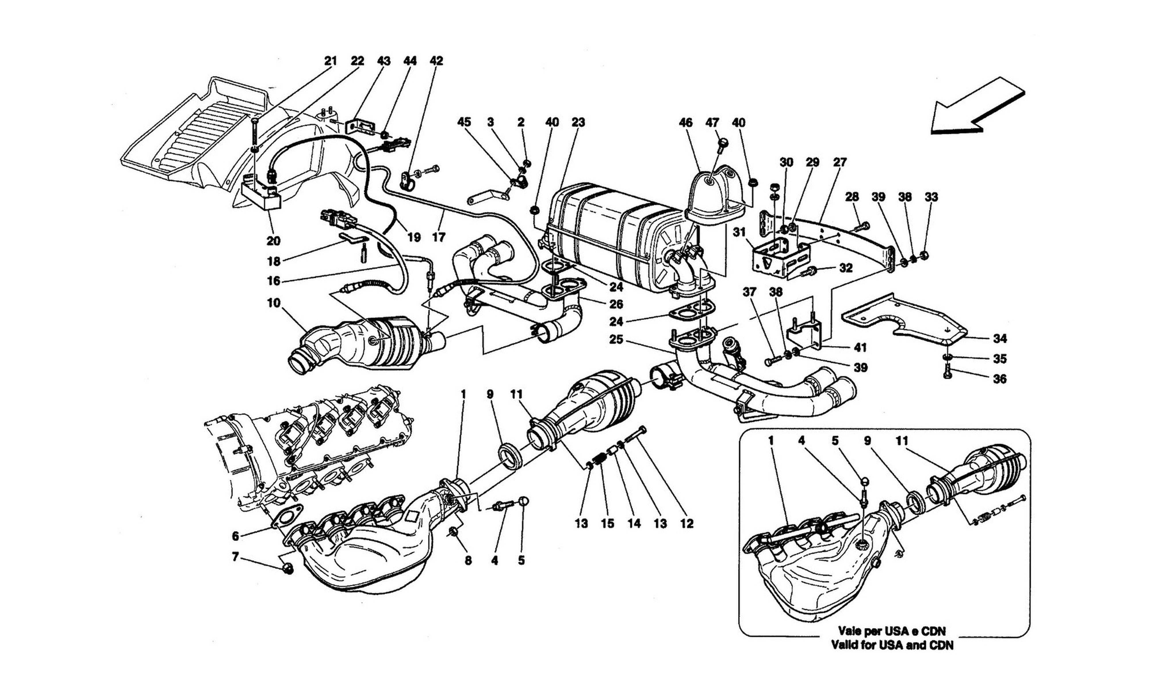 Schematic: Racing Exhaust System -Optional-