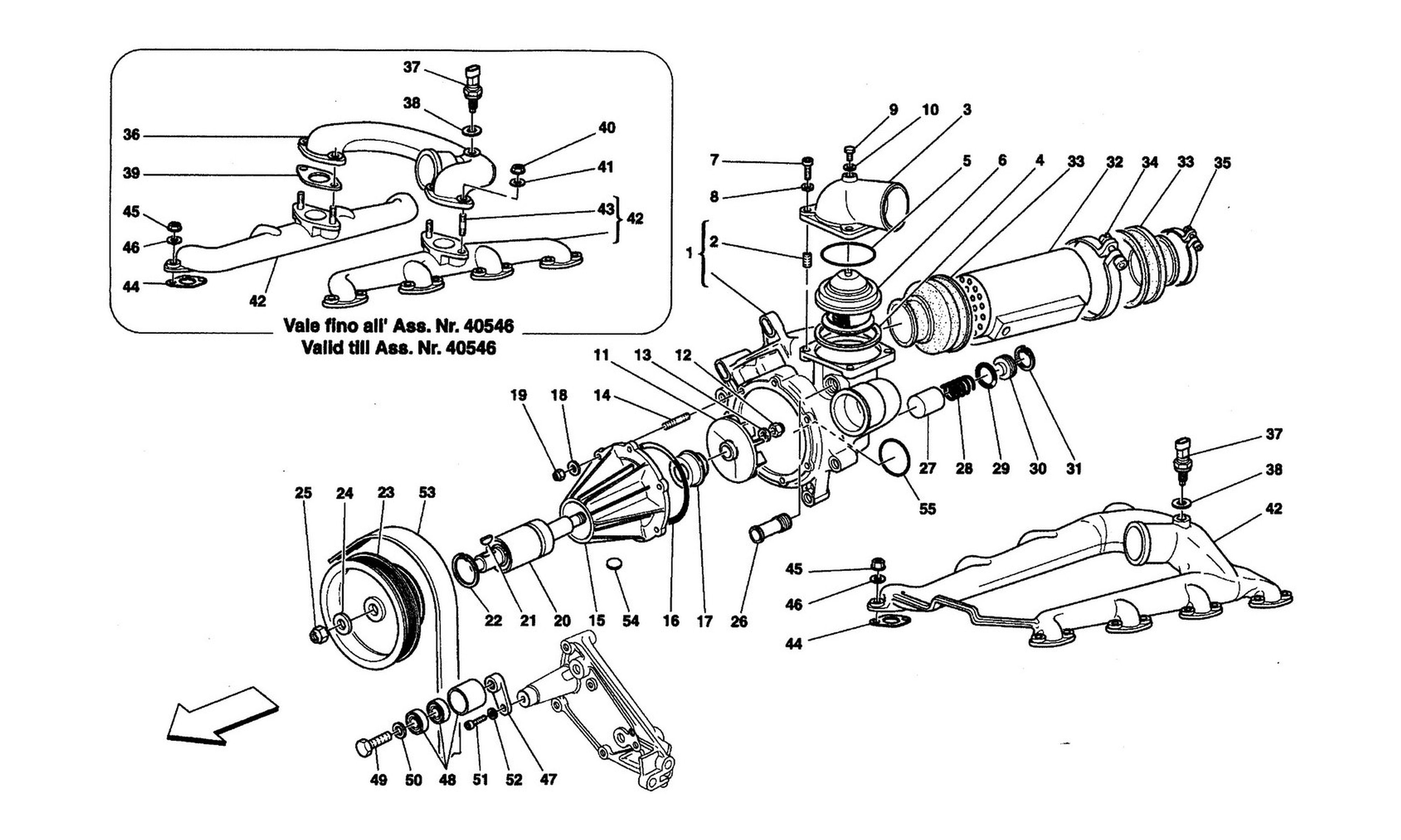 Schematic: Water Pump And Oil/Water Heat Exchanger