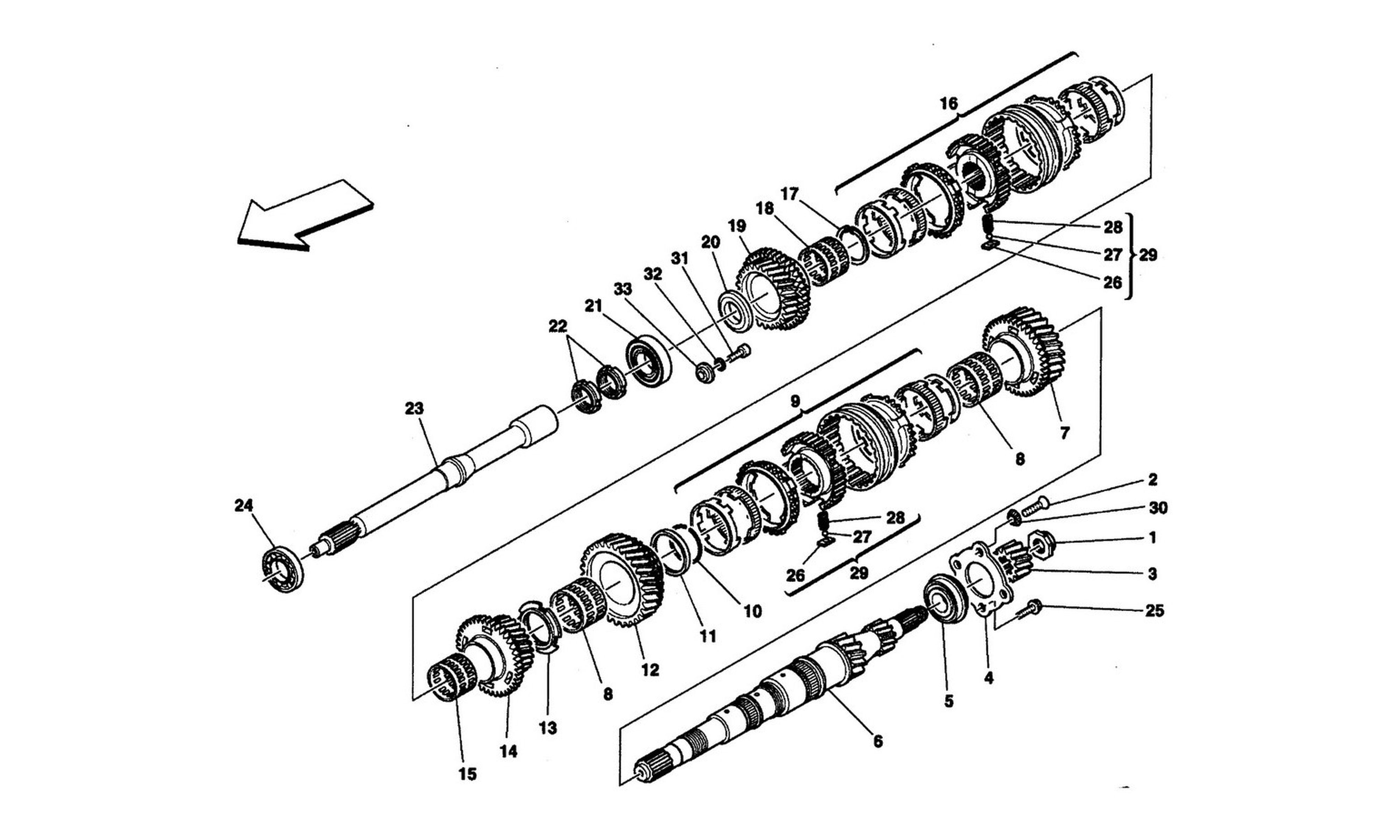 Schematic: Main Shaft Gears