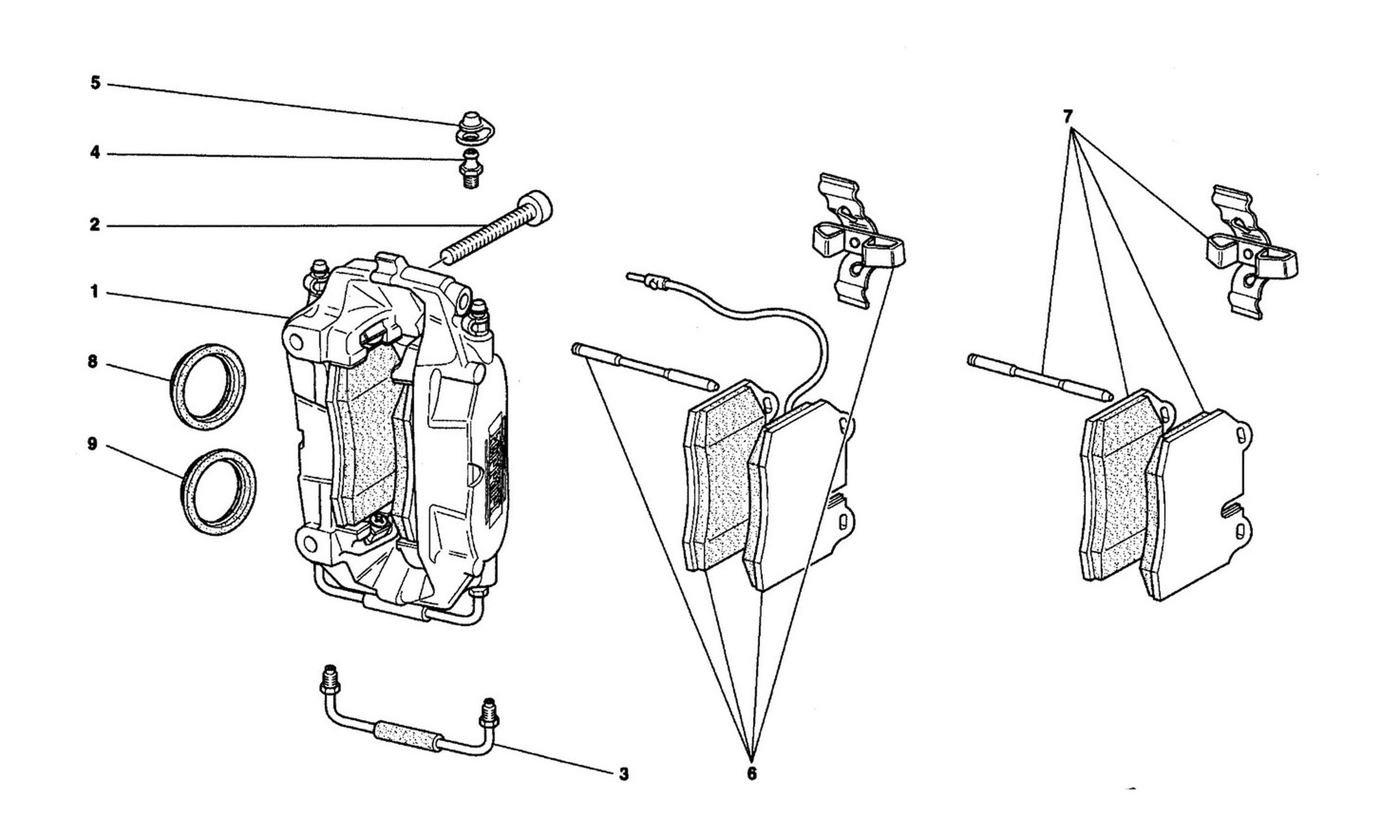 Schematic: Calipers For Front And Rear Brakes