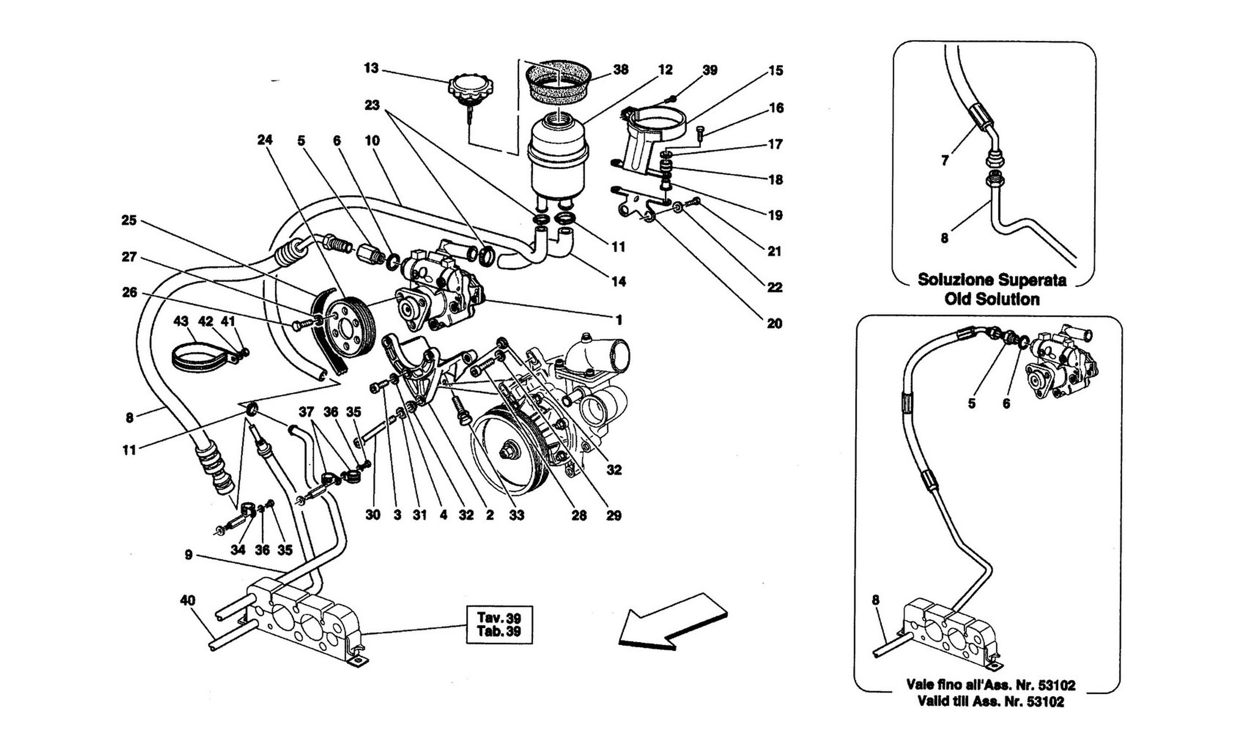 Schematic: Hydraulic Steering Pump And Tank