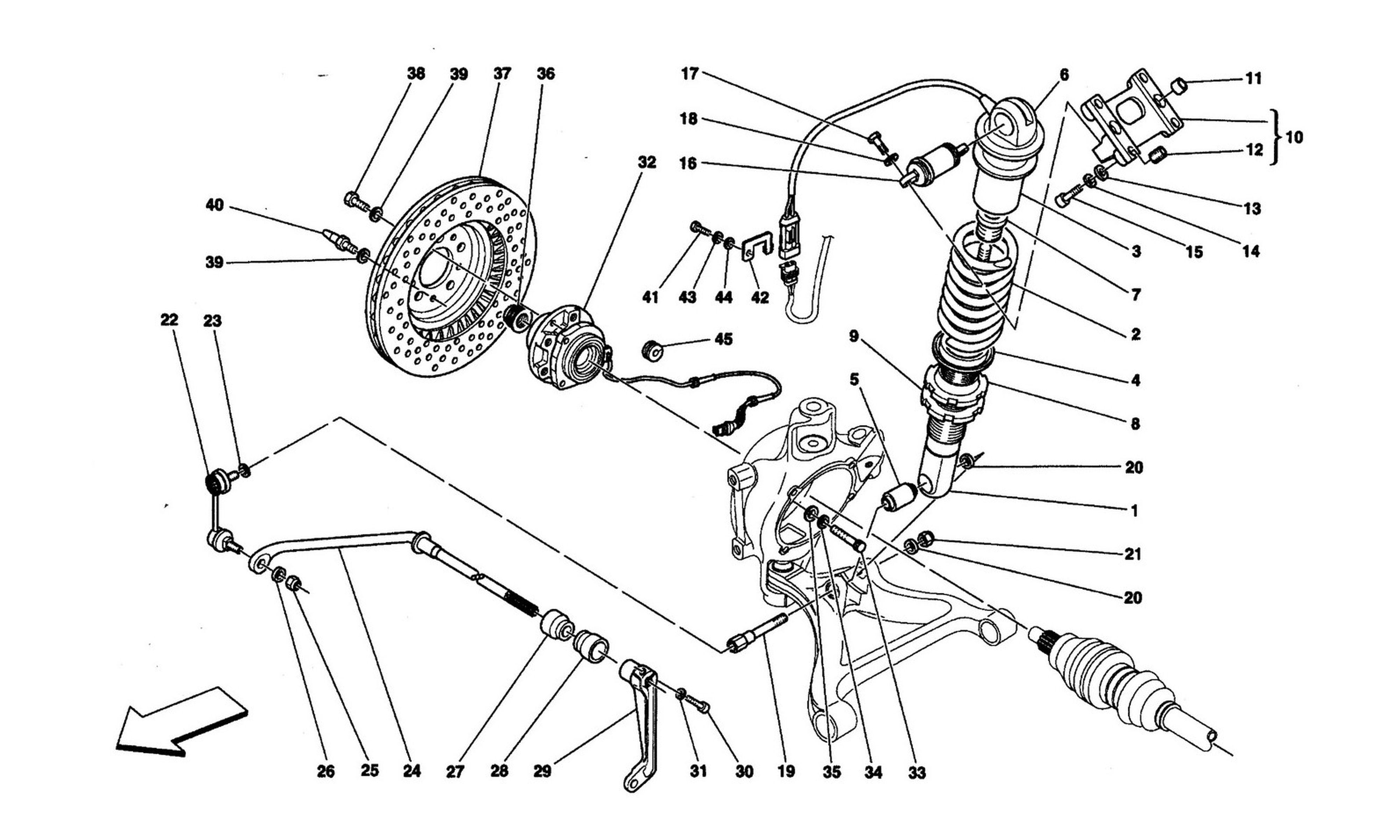 Schematic: Rear Suspension - Shock Absorber And Brake Disc