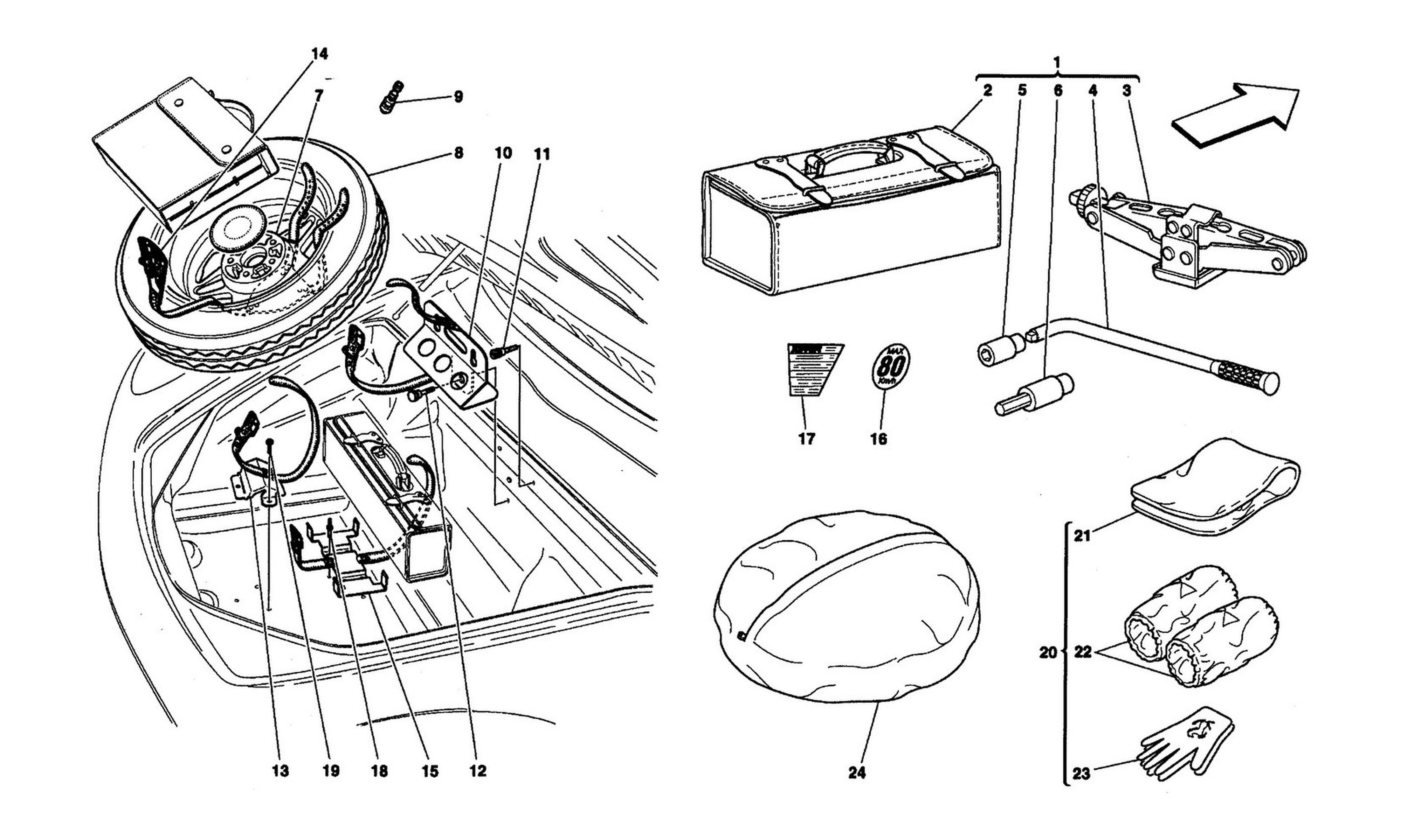 Schematic: Spare Wheel And Equipment -Optional-