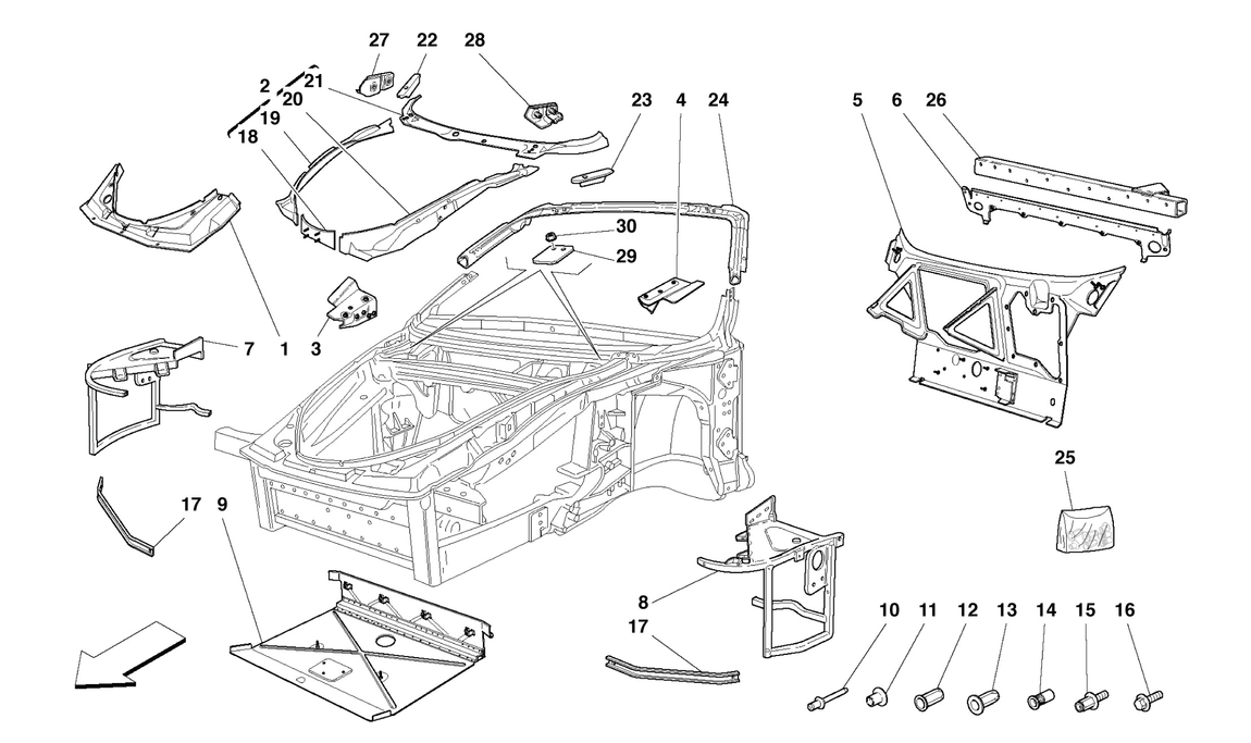 Schematic: Frame - Complete Front Part Structures And Plates