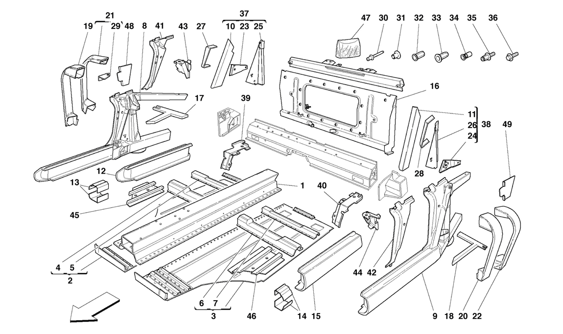 Schematic: Central Side Elements And Plates