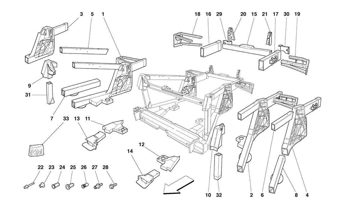 Schematic: Frame - Rear Elements Sub-Groups