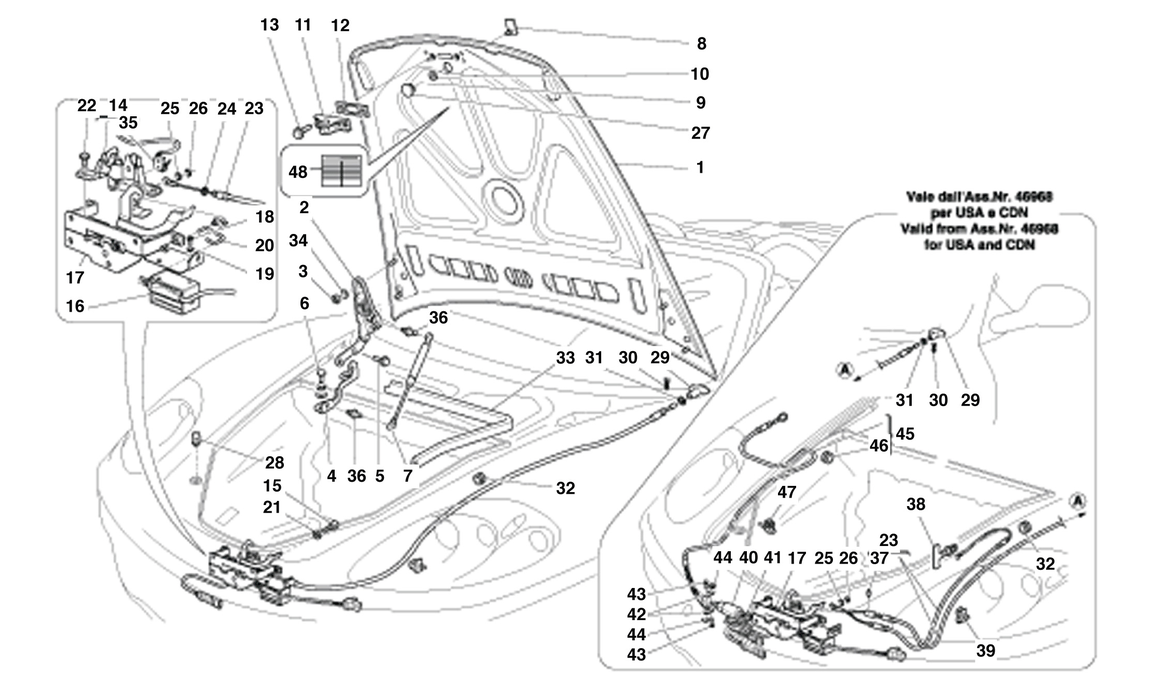 Schematic: Front Hood And Opening Device