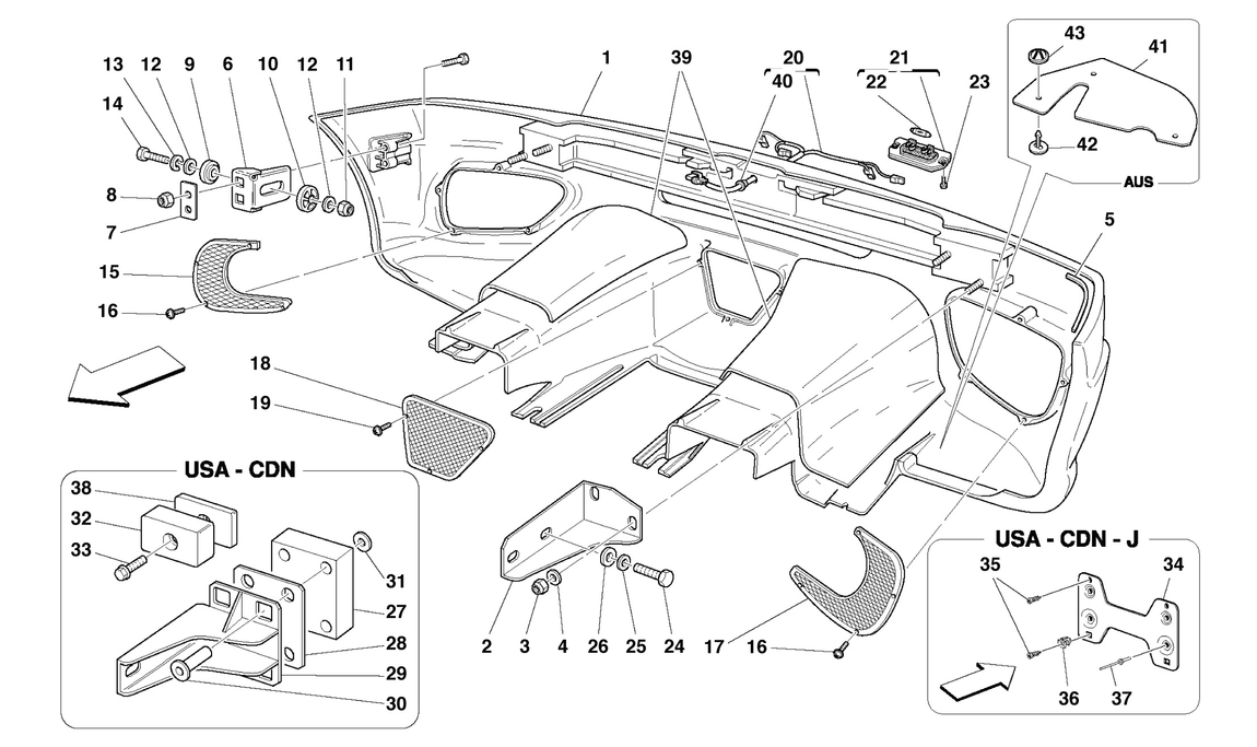 Schematic: Rear Bumper