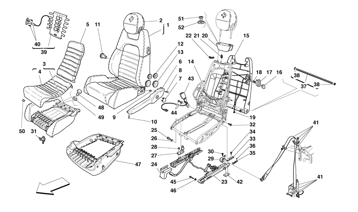 Schematic: Manual Seat - Safety Belts