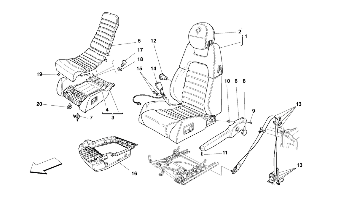 Schematic: Electrical Seat - Safety Belts