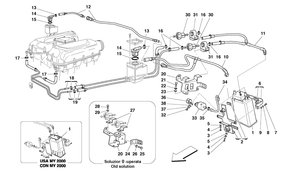 Schematic: Antievaporation Device - Valid For Usa My 2000-2004