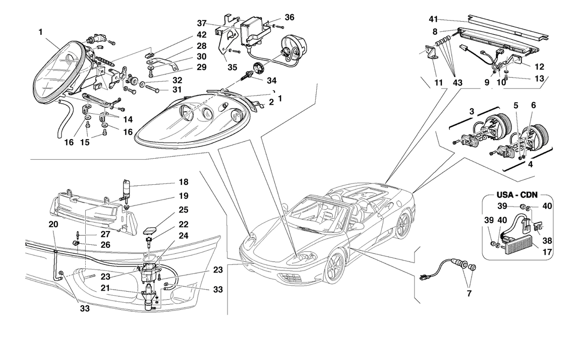 Schematic: Front And Rear Lights