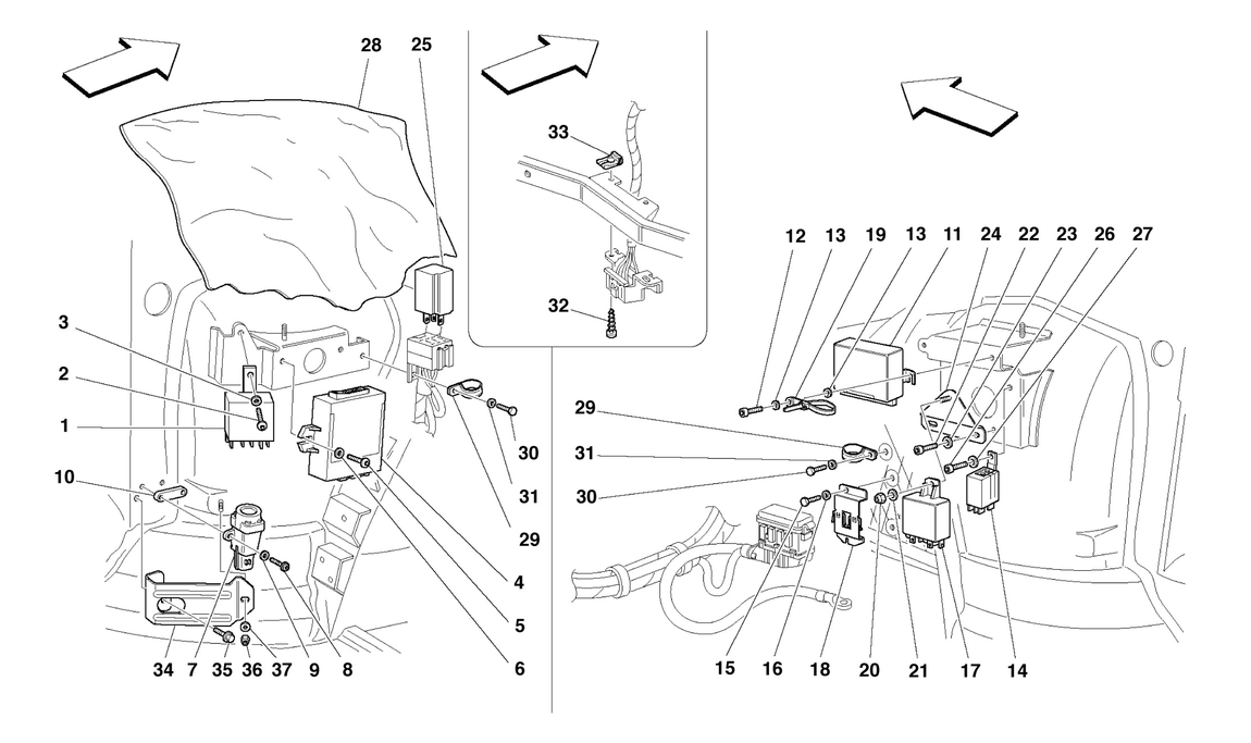 Schematic: Front Passengers Compartment Control Stations