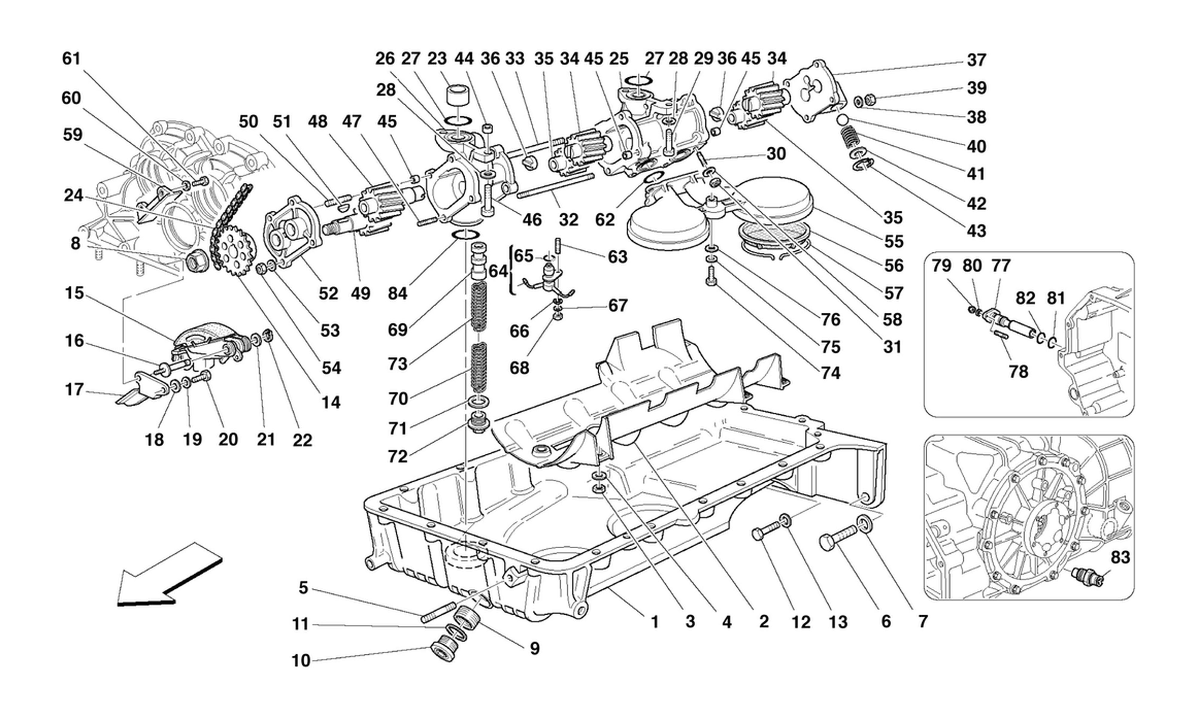 Schematic: Pumps And Oil Sump