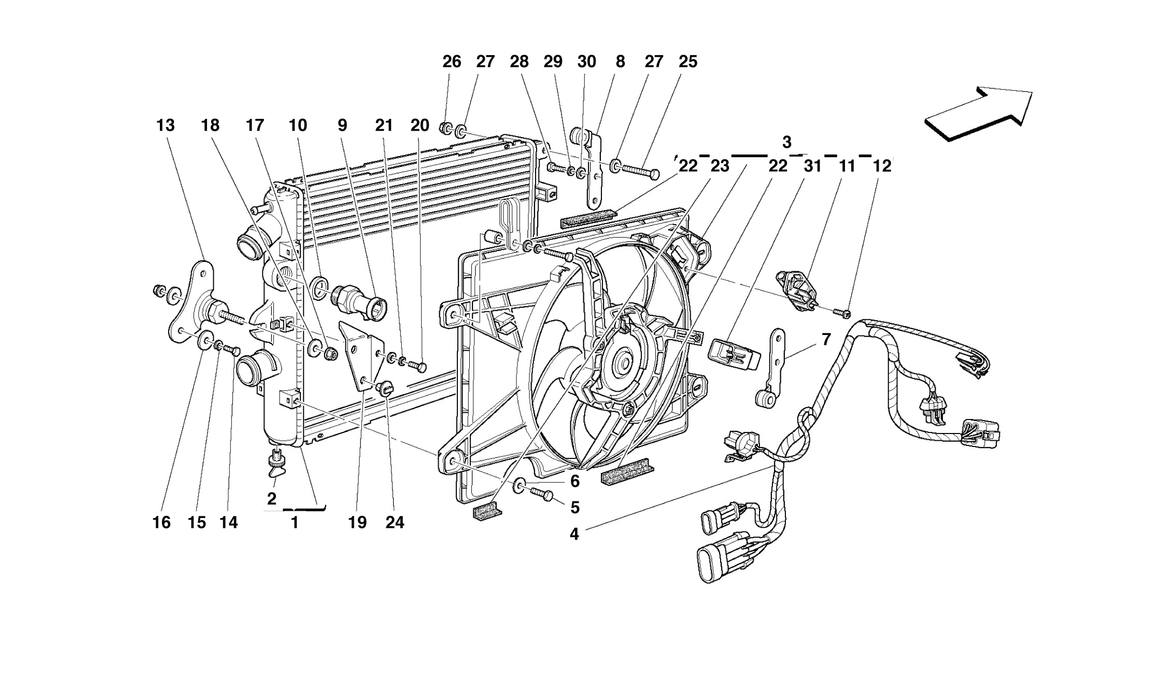 Schematic: Cooling System Radiators