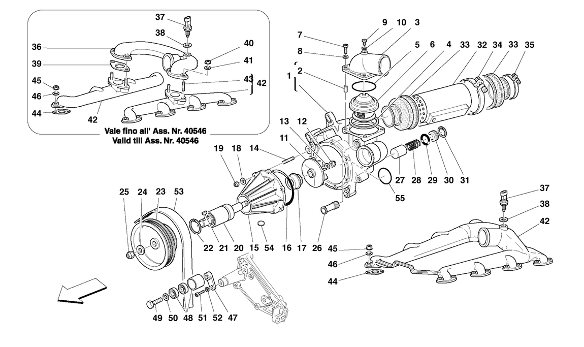 Schematic: Water Pump And Oil/Water Heat Exchanger