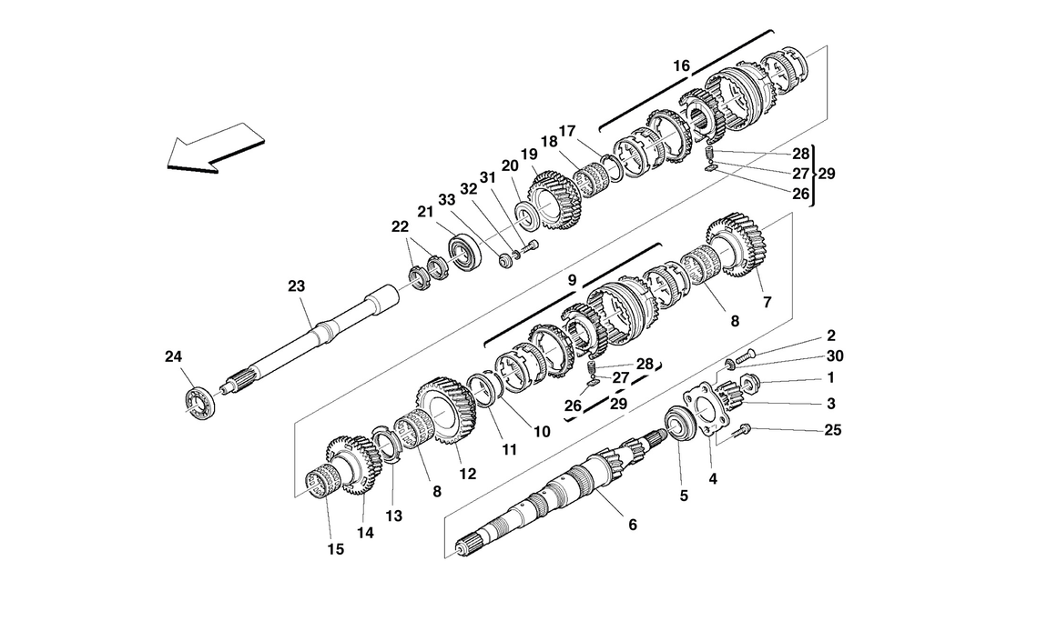 Schematic: Main Shaft Gears