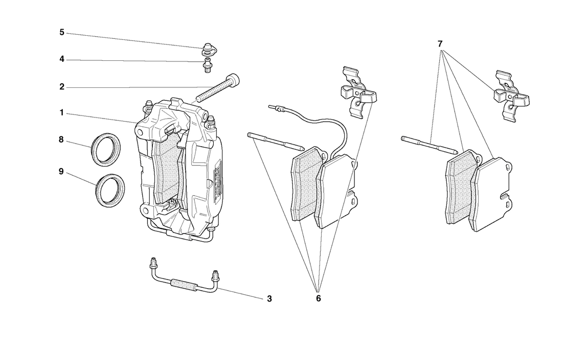 Schematic: Calipers For Front And Rear Brakes