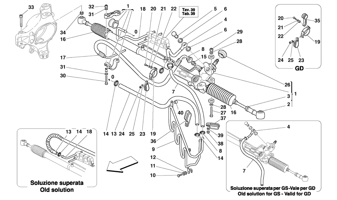 Schematic: Hydraulic Steering Box And Serpentine