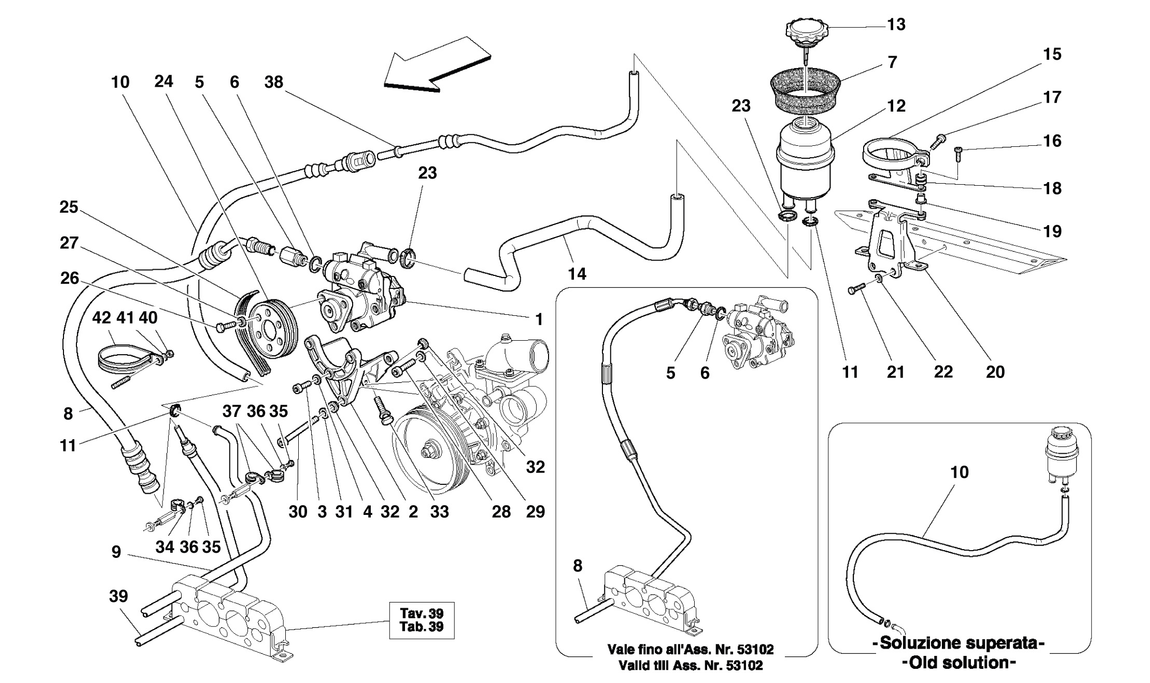 Schematic: Hydraulic Steering Pump And Tank